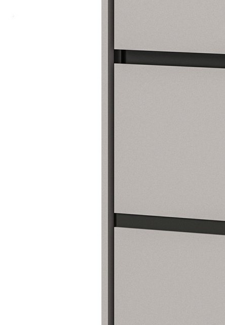 Inn.Furn Hochschrank Malik (Bad Hängeschrank in grau mit schwarz, 35 x 163 günstig online kaufen