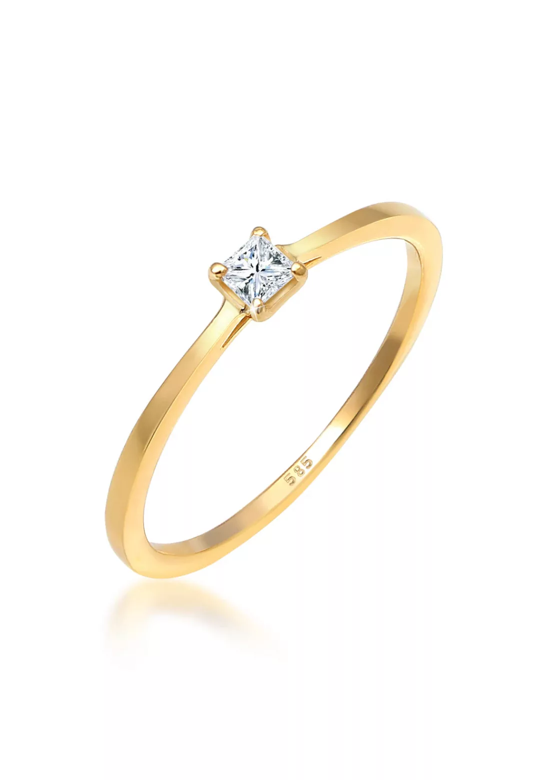 Elli DIAMONDS Verlobungsring "Prinzessschliff Diamant (0.1 ct) 585 Gelbgold günstig online kaufen