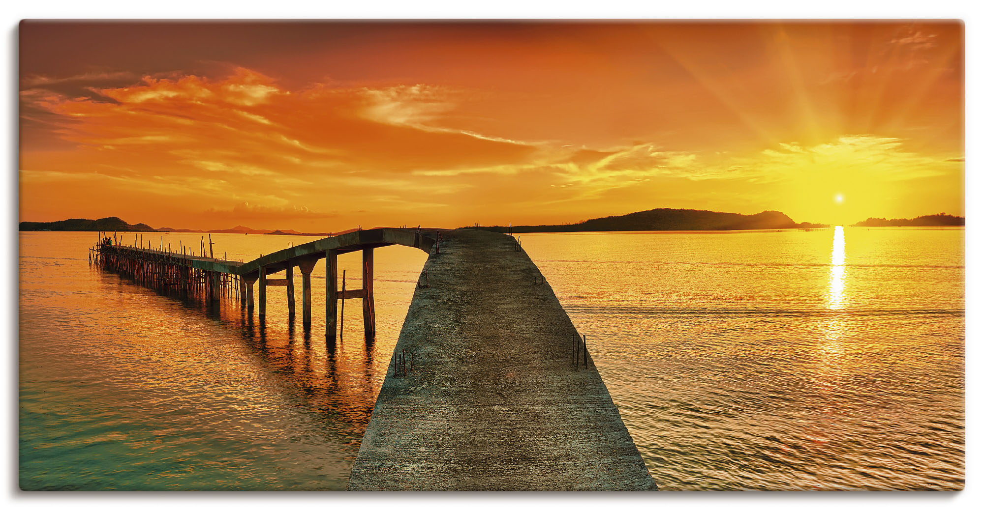 Artland Wandbild "Sonnenaufgang über dem Meer", Gewässer, (1 St.), als Alub günstig online kaufen