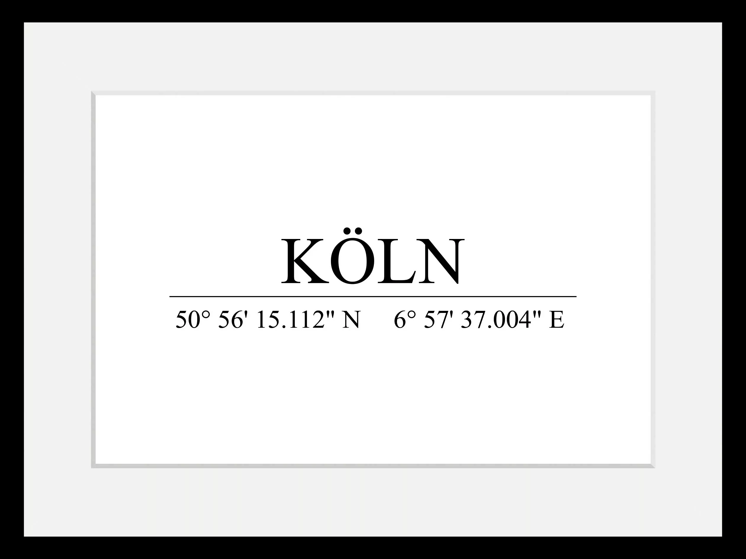 queence Bild »KÖLN«, Städte-Schriftzug-Deutschland-Stadt-Köln-Schwarz-Weiß, günstig online kaufen
