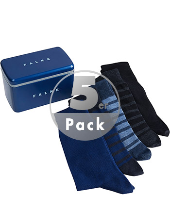 FALKE Happy Box 5-Pack Herren Socken, 43-46, Mehrfarbig, AnderesMuster, Bau günstig online kaufen