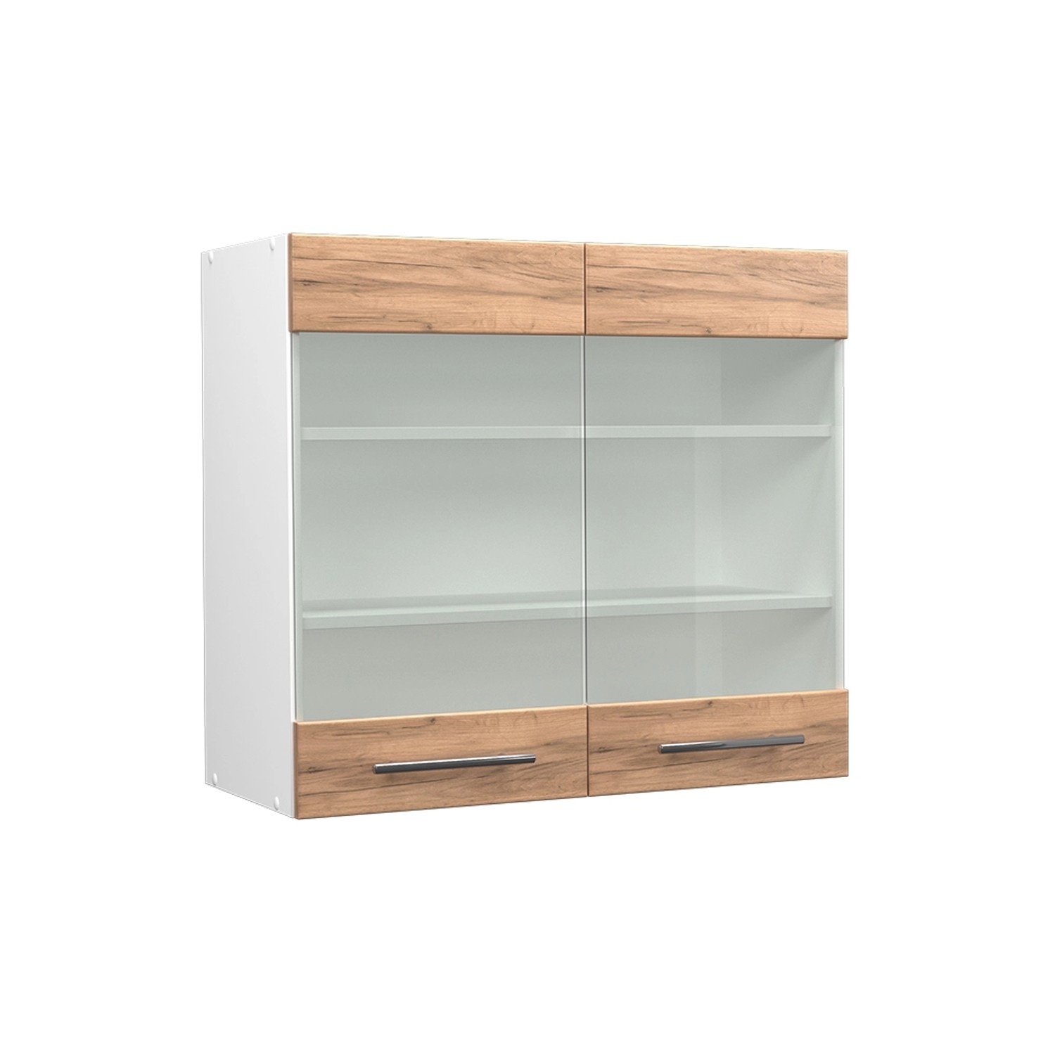 Vicco Glashängeschrank Fame-Line, Goldkraft Eiche/Weiß, 80 günstig online kaufen