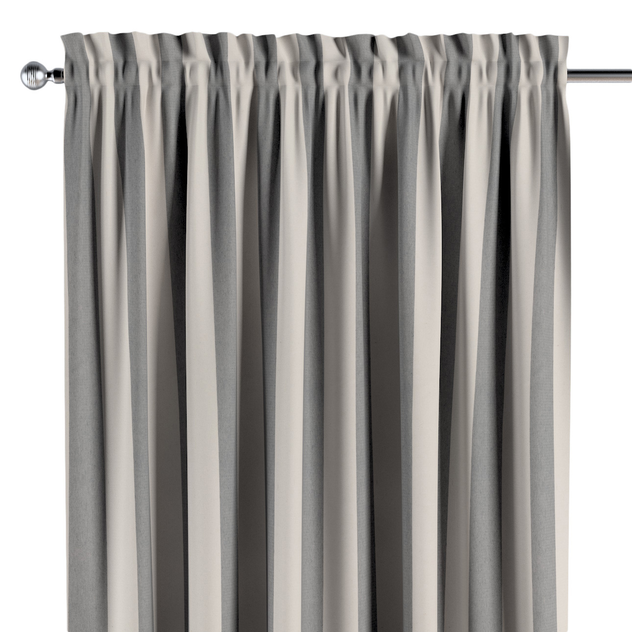Vorhang mit Tunnel und Köpfchen, weiß-grau, Quadro (143-91) günstig online kaufen