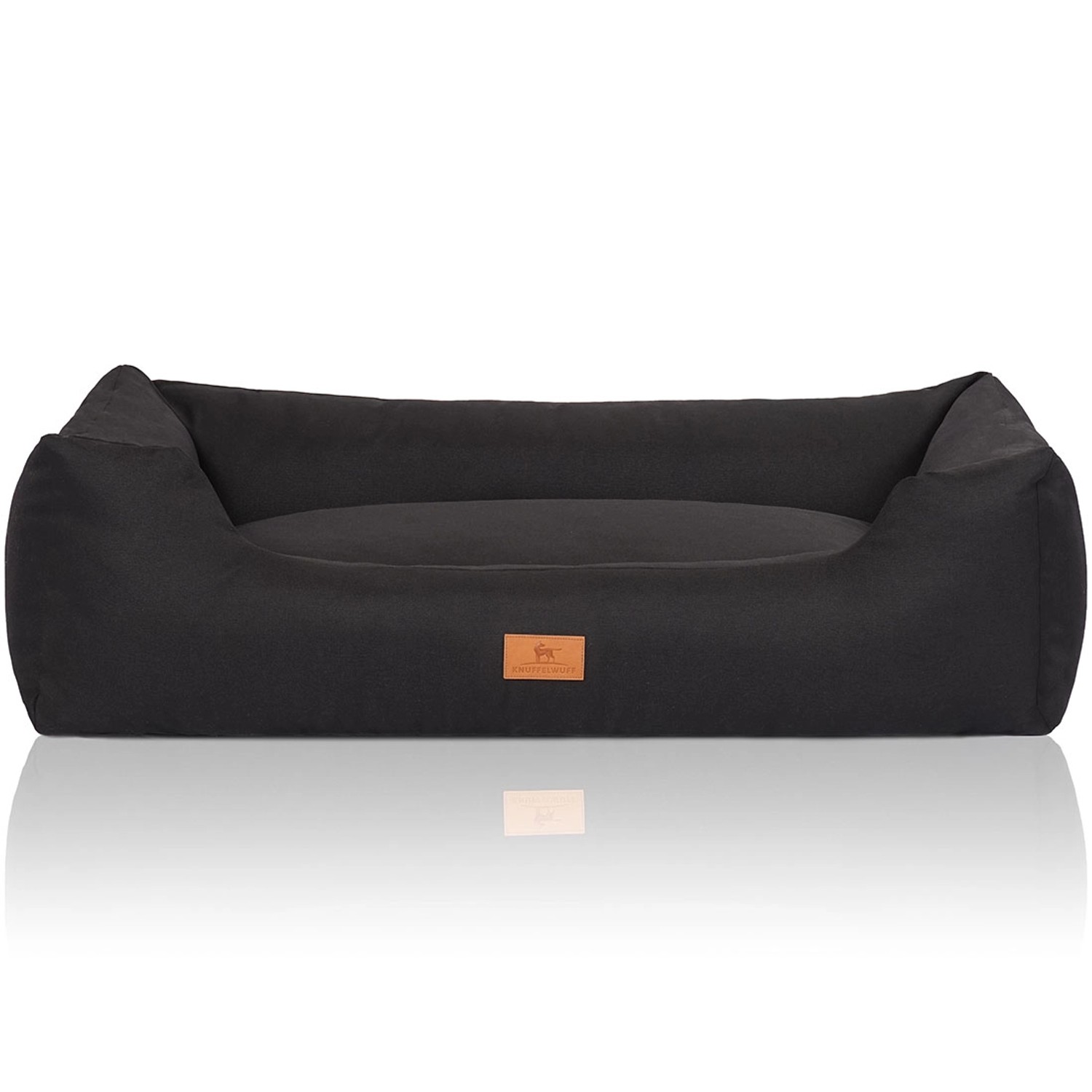 Knuffelwuff Hundebett Lotte Velours XL 105 x 75cm Schwarz günstig online kaufen