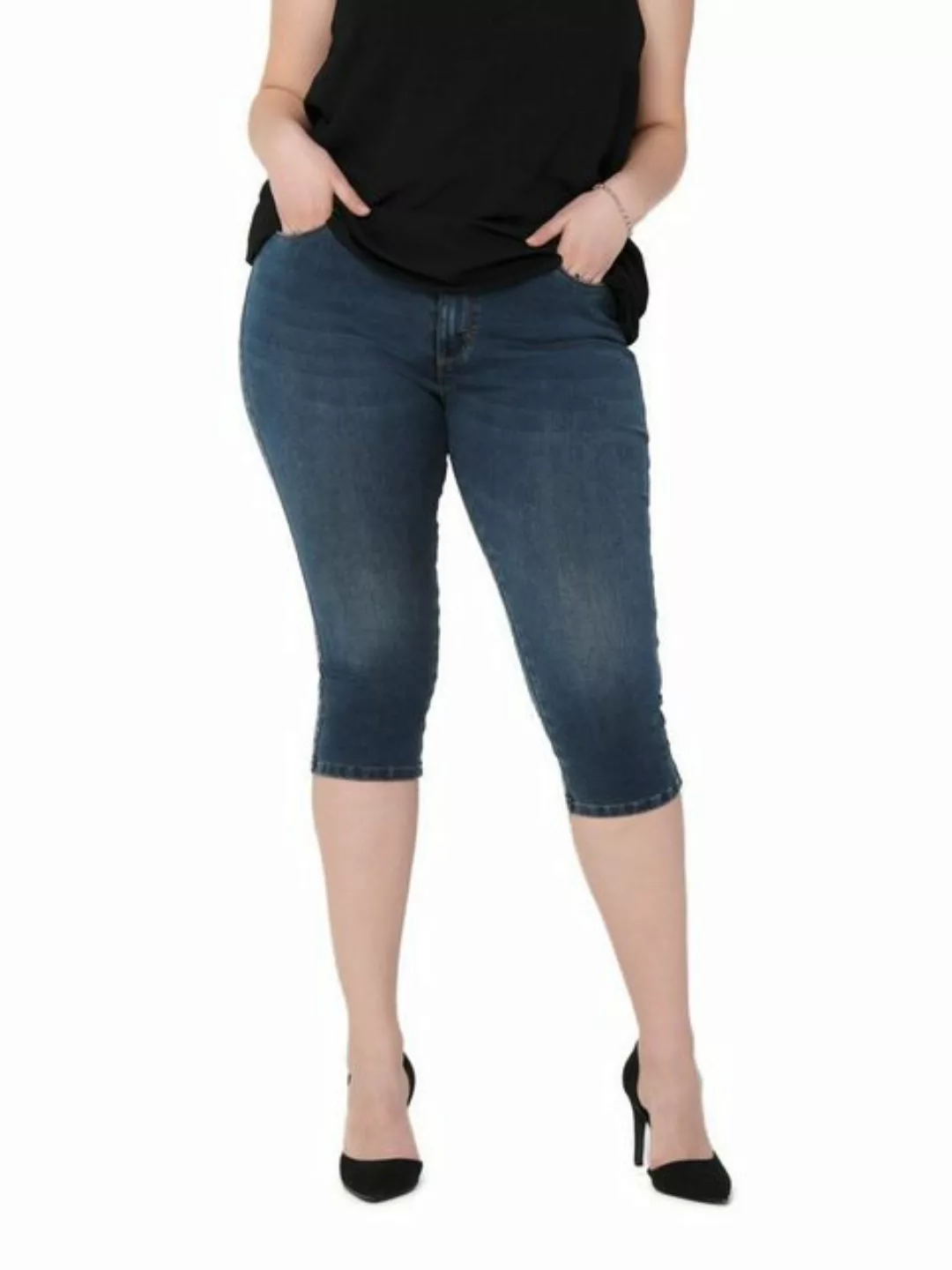 Carmakoma by Only Damen Capri Jeans CARAUGUSTA KNICKERS - Skinny Fit - Blau günstig online kaufen