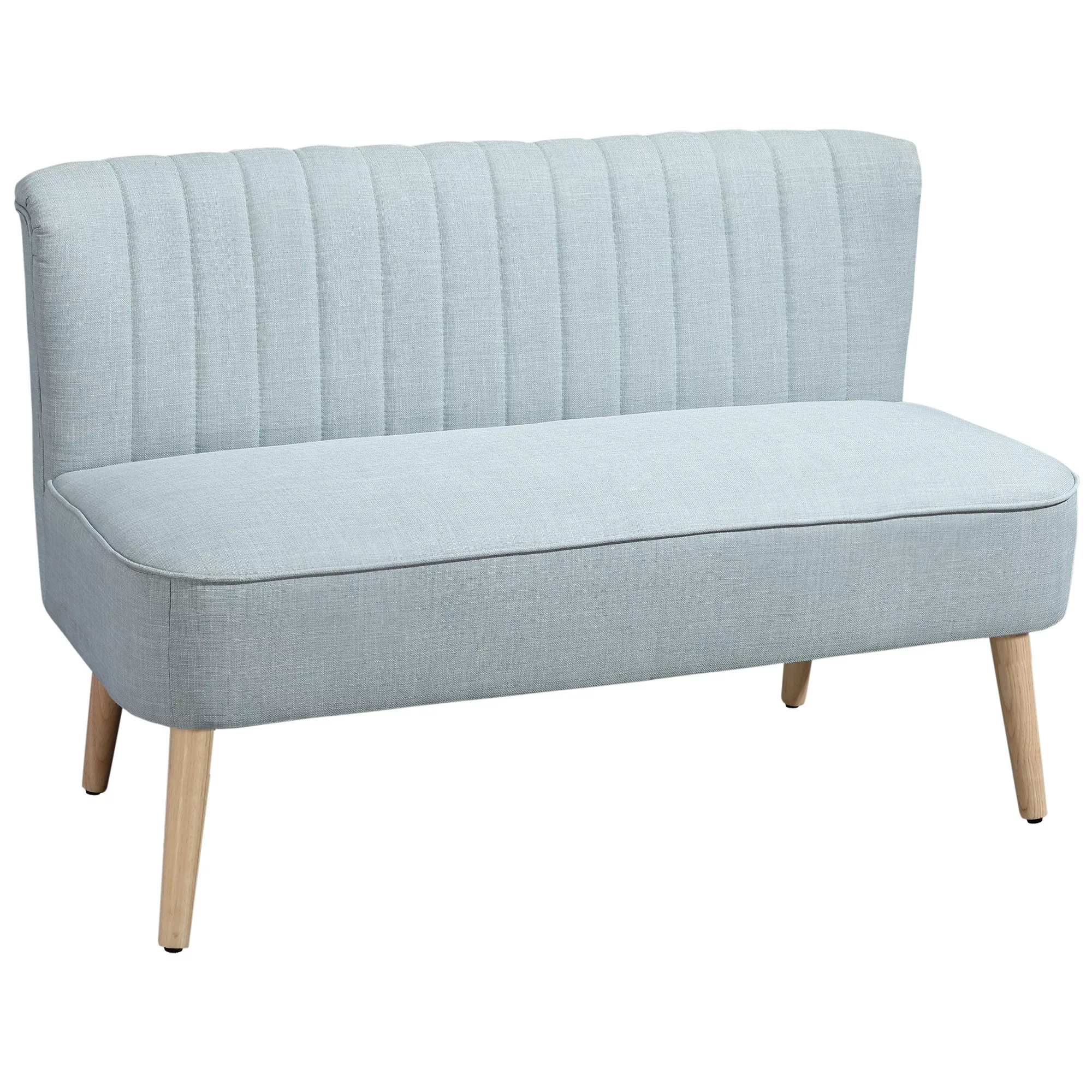 HOMCOM 2-Sitzer Stoffsofa, kleines Zweisitzer Sofa, Sofa pflegeleicht, Holz günstig online kaufen