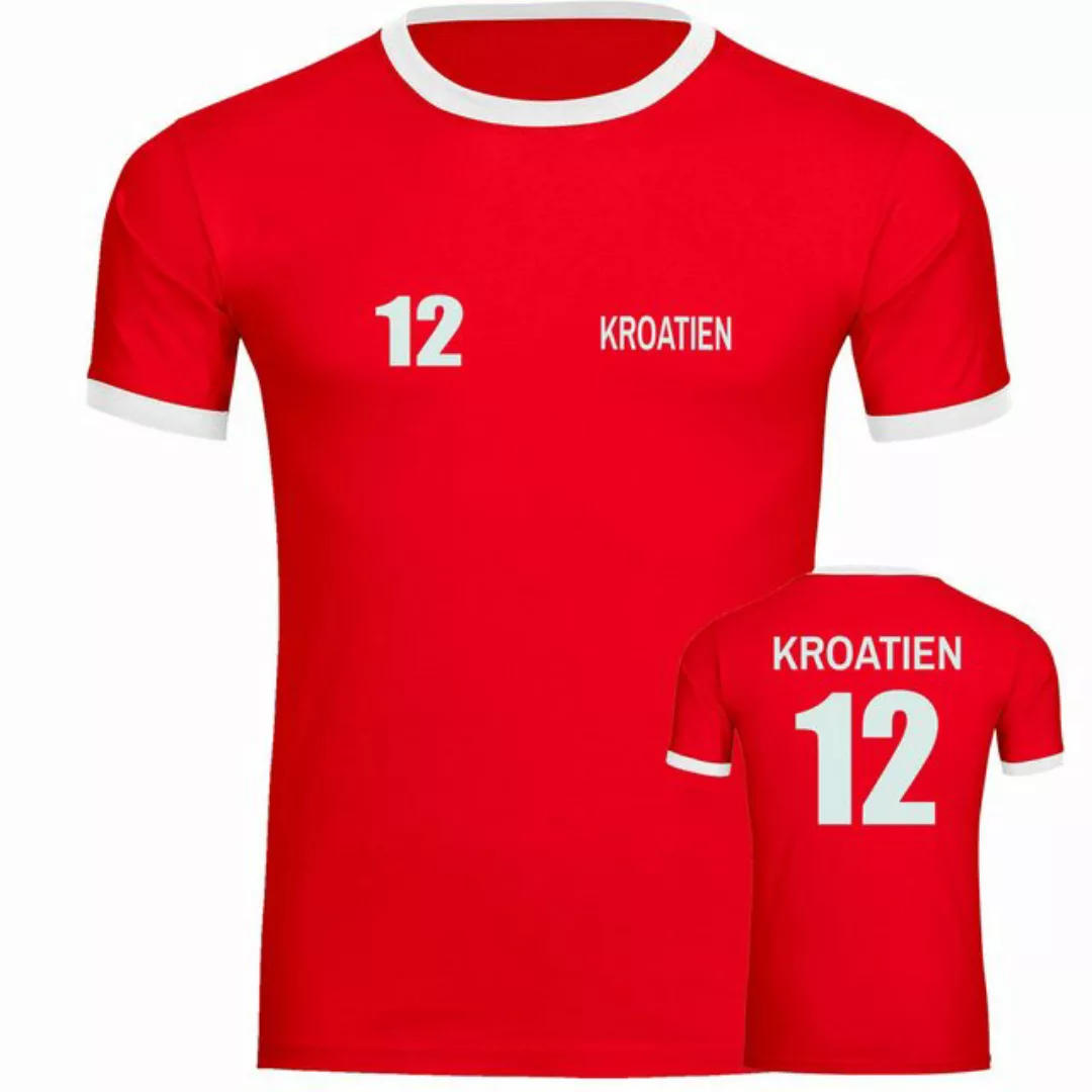 multifanshop T-Shirt Kontrast Kroatien - Trikot 12 - Männer günstig online kaufen