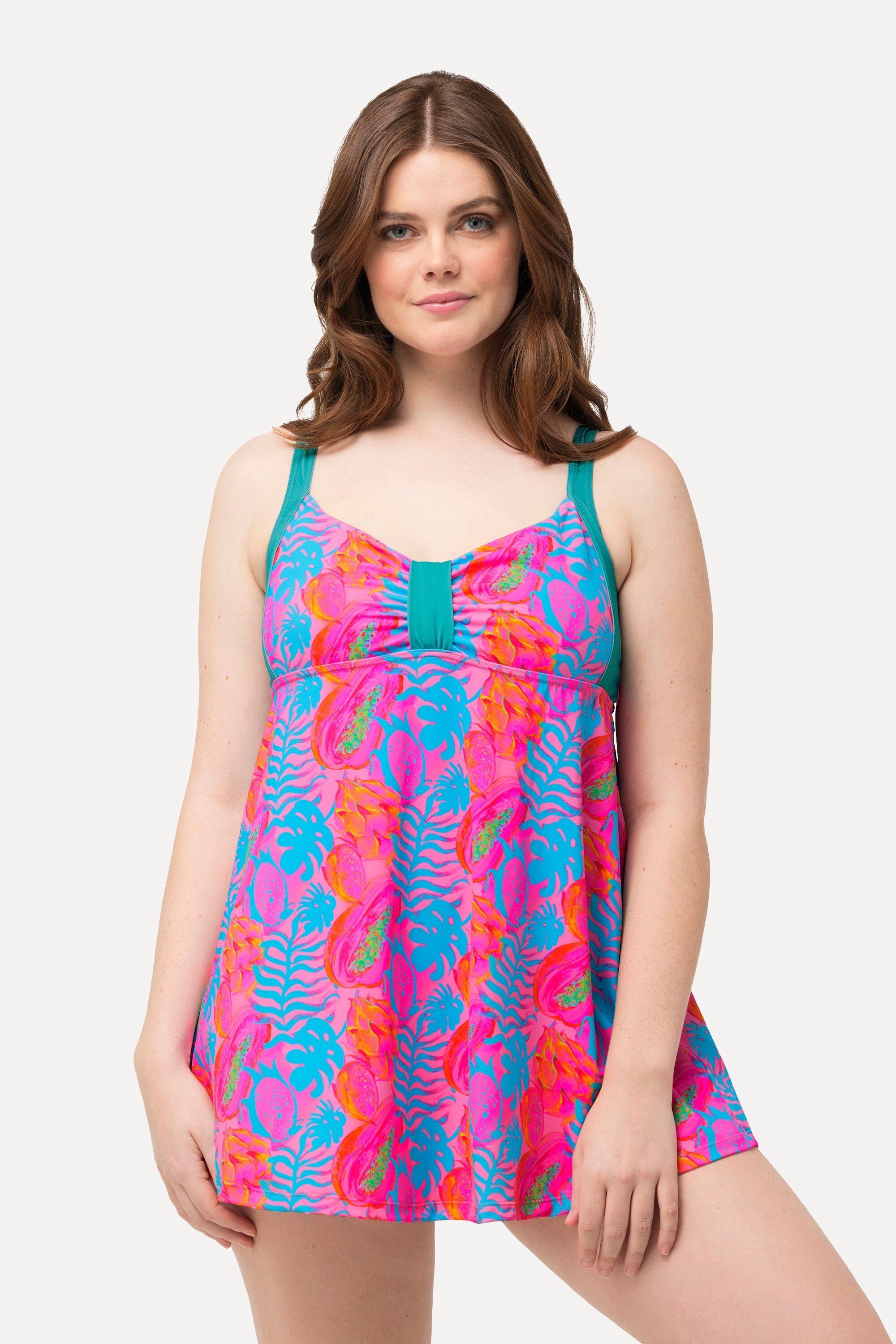 Ulla Popken Badekleid Badekleid Neon-Blätterdruck Softcups günstig online kaufen