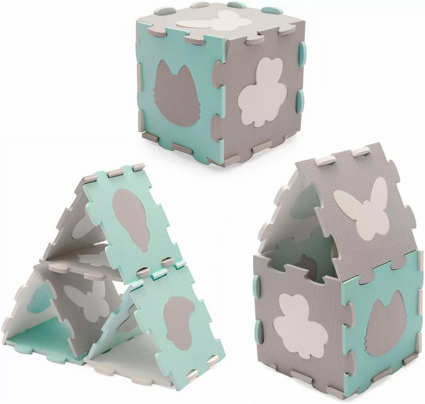 Kinderkraft Spielmatte Schaumstoff-Puzzlematte LUNO SHAPES günstig online kaufen