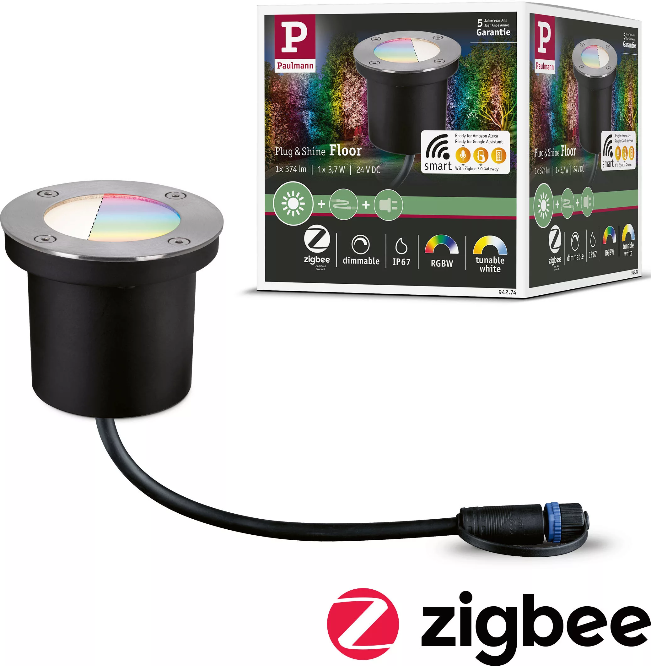 Paulmann Plug & Shine Bodeneinbaulampe ZigBee RGBW günstig online kaufen