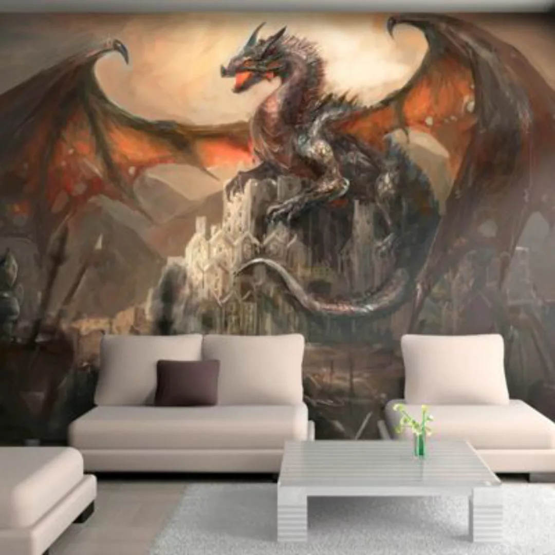 artgeist Fototapete Dragon castle mehrfarbig Gr. 250 x 175 günstig online kaufen