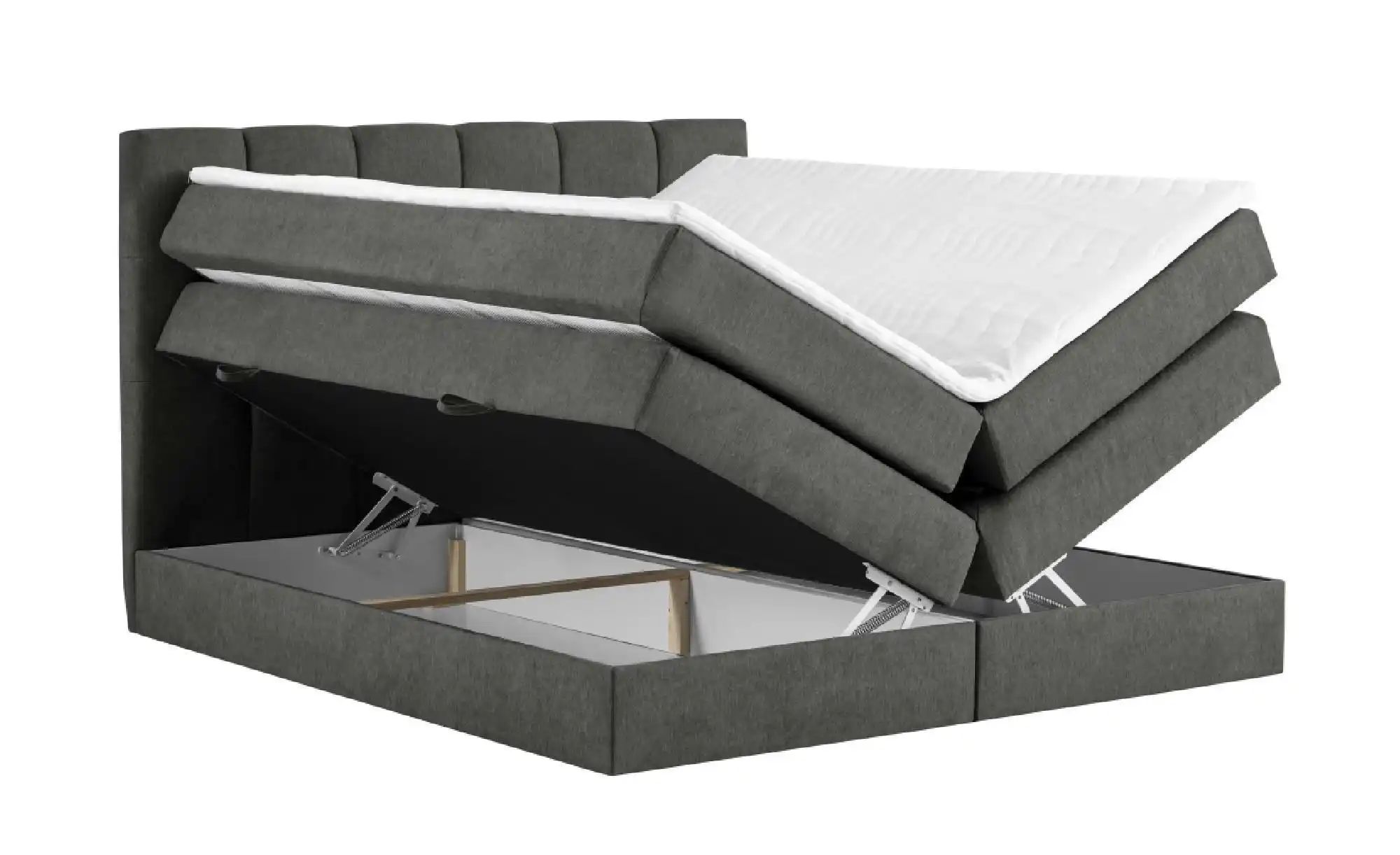 Boxspringbett mit Bettkasten Leeds ¦ grau ¦ Maße (cm): B: 180 H: 121 Betten günstig online kaufen