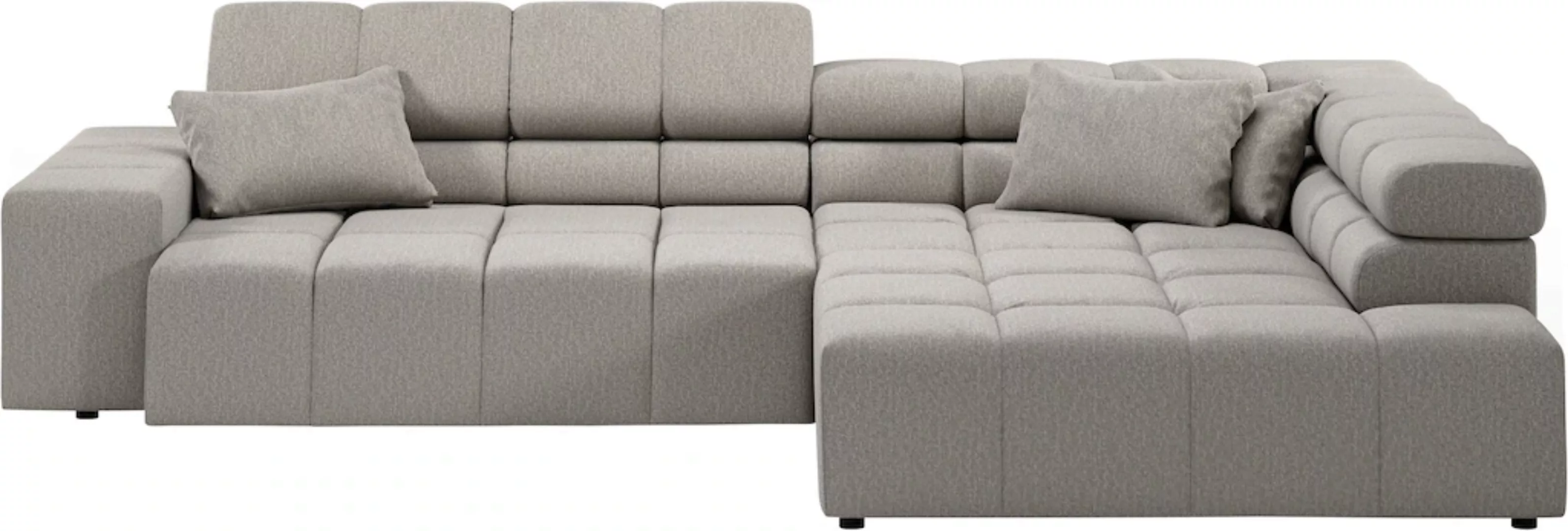 INOSIGN Ecksofa "Ancona incl. Kopfteilverstellung, Zierkissen Breite 319cm, günstig online kaufen