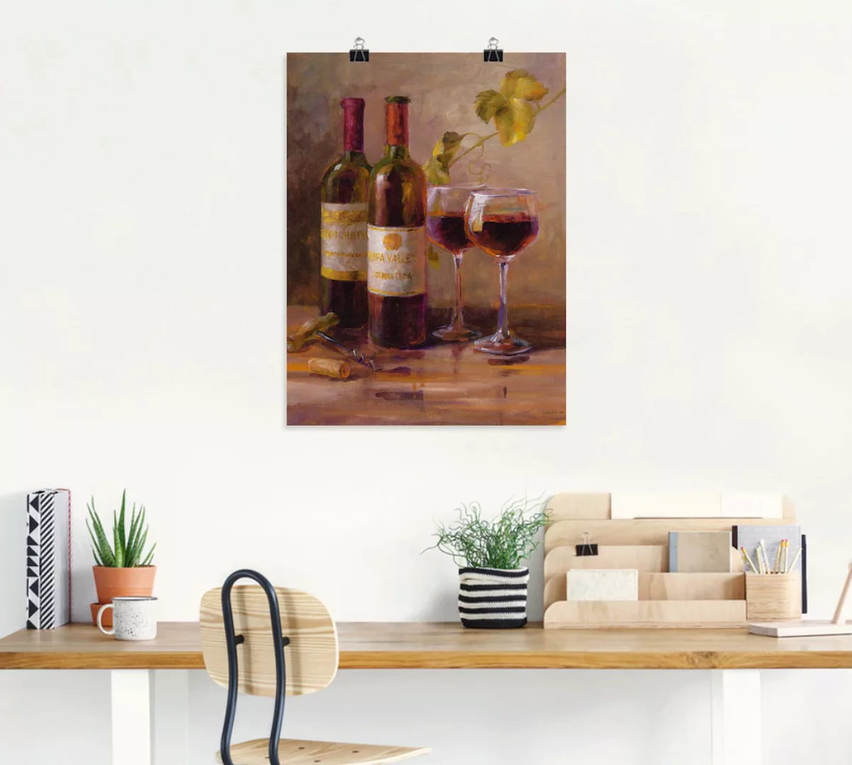 Artland Wandbild "Offener Wein I", Getränke, (1 St.), als Leinwandbild, Pos günstig online kaufen