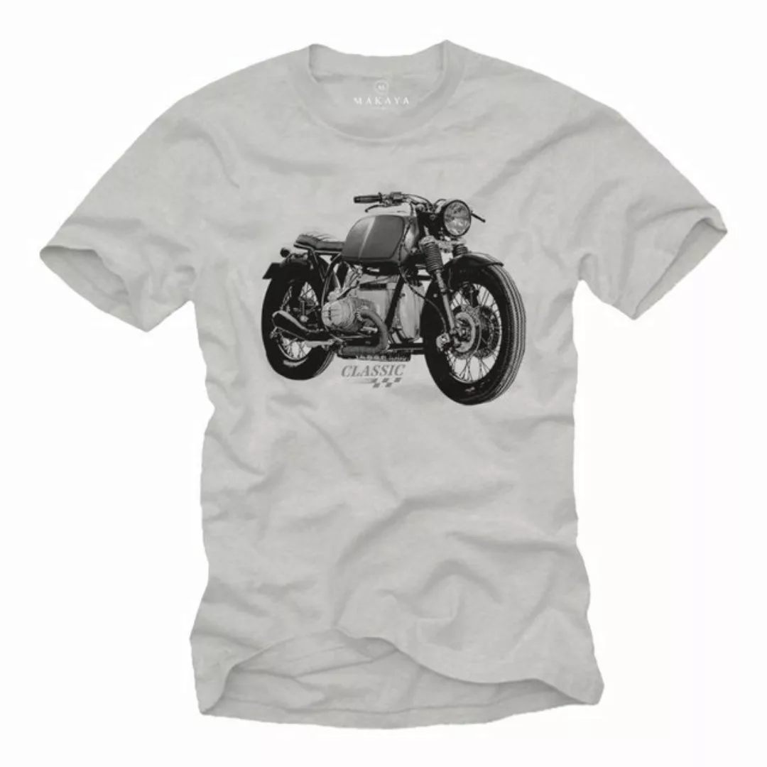 MAKAYA T-Shirt Motorrad Motiv Vintage Biker Classic Motorcycle Oldtimer Auf günstig online kaufen