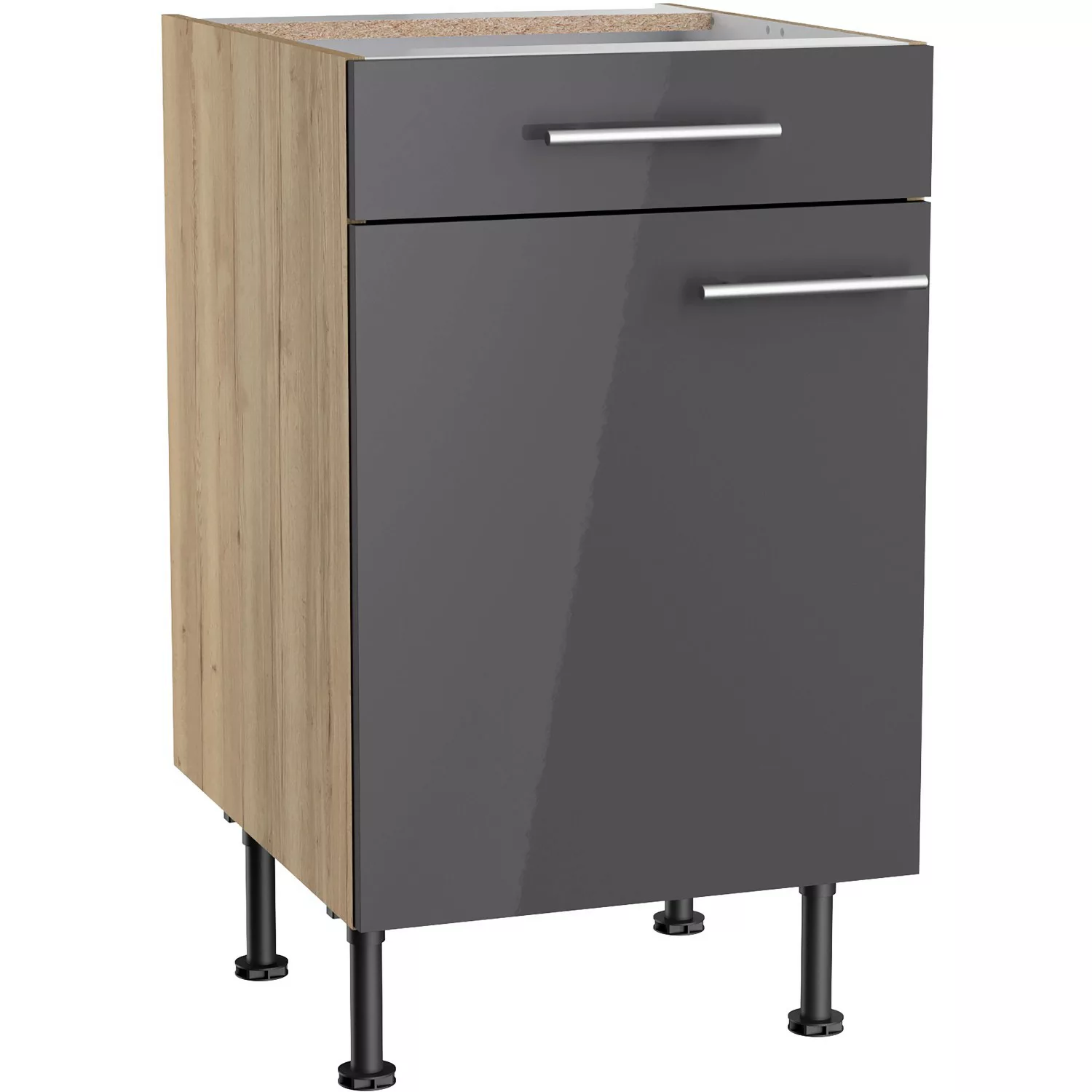 Optifit Unterschrank Jonte984 50 cm x 87 cm x 58,4 cm Anthrazit-Wildeiche günstig online kaufen