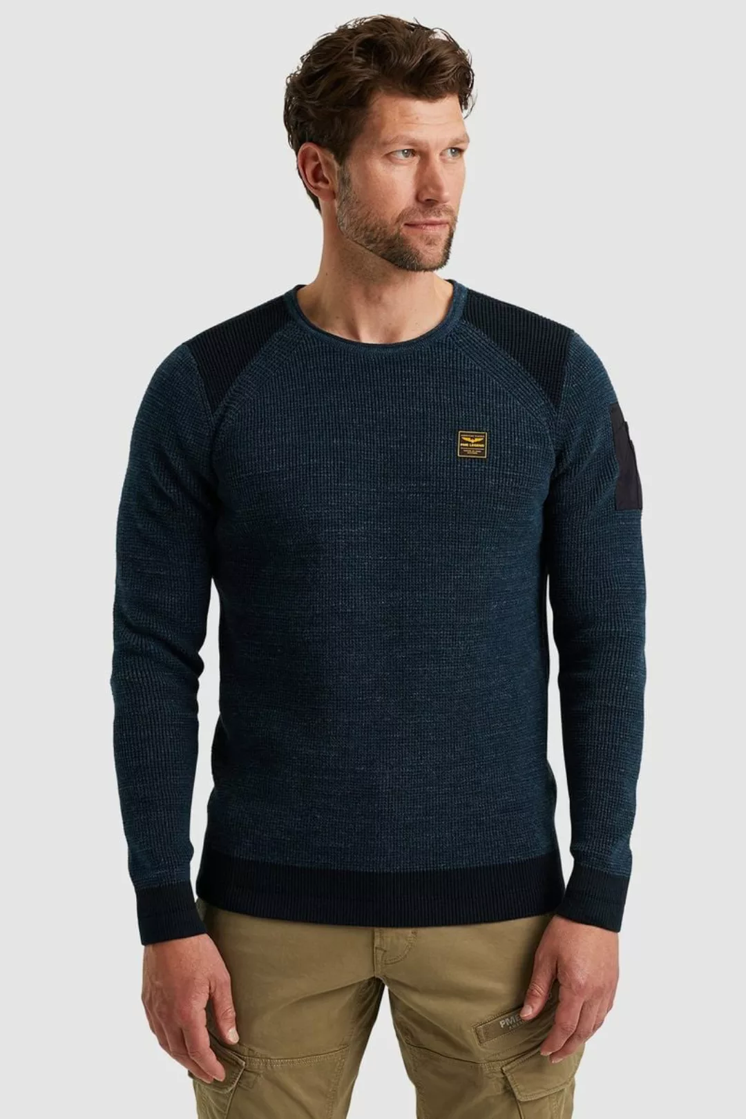 PME Legend Sweater Rib Melange Blau - Größe XXL günstig online kaufen