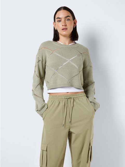 Noisy may Strickpullover Cropped Strickpullover mit Lochstrick Details NMJU günstig online kaufen