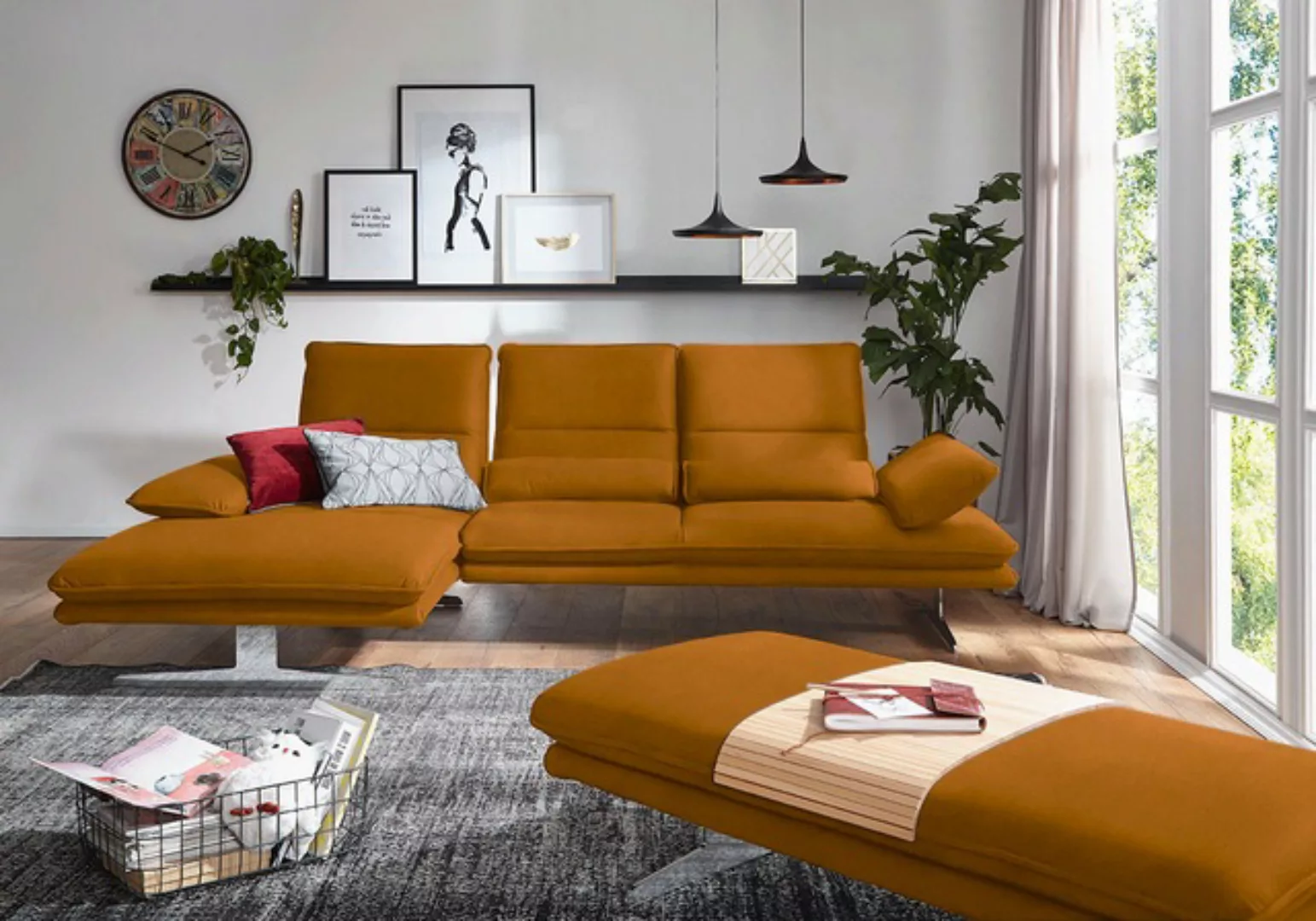 W.SCHILLIG Ecksofa "broadway, Designsofa mit tollem Sitzkomfort, L-Form", S günstig online kaufen