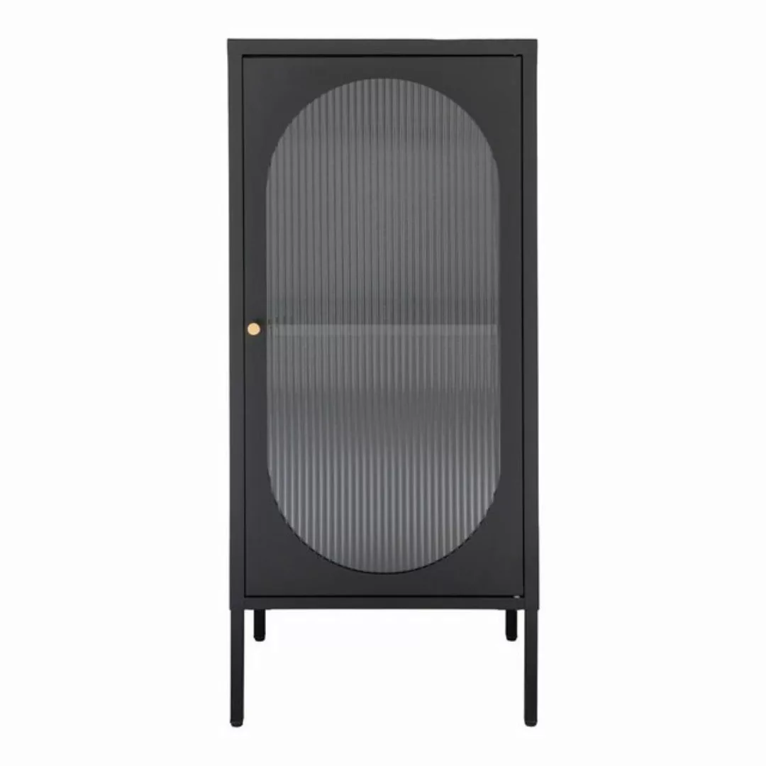 House Nordic Standvitrine Adelaide in Schwarz, Metall - 50x110x35cm (BxHxT) günstig online kaufen