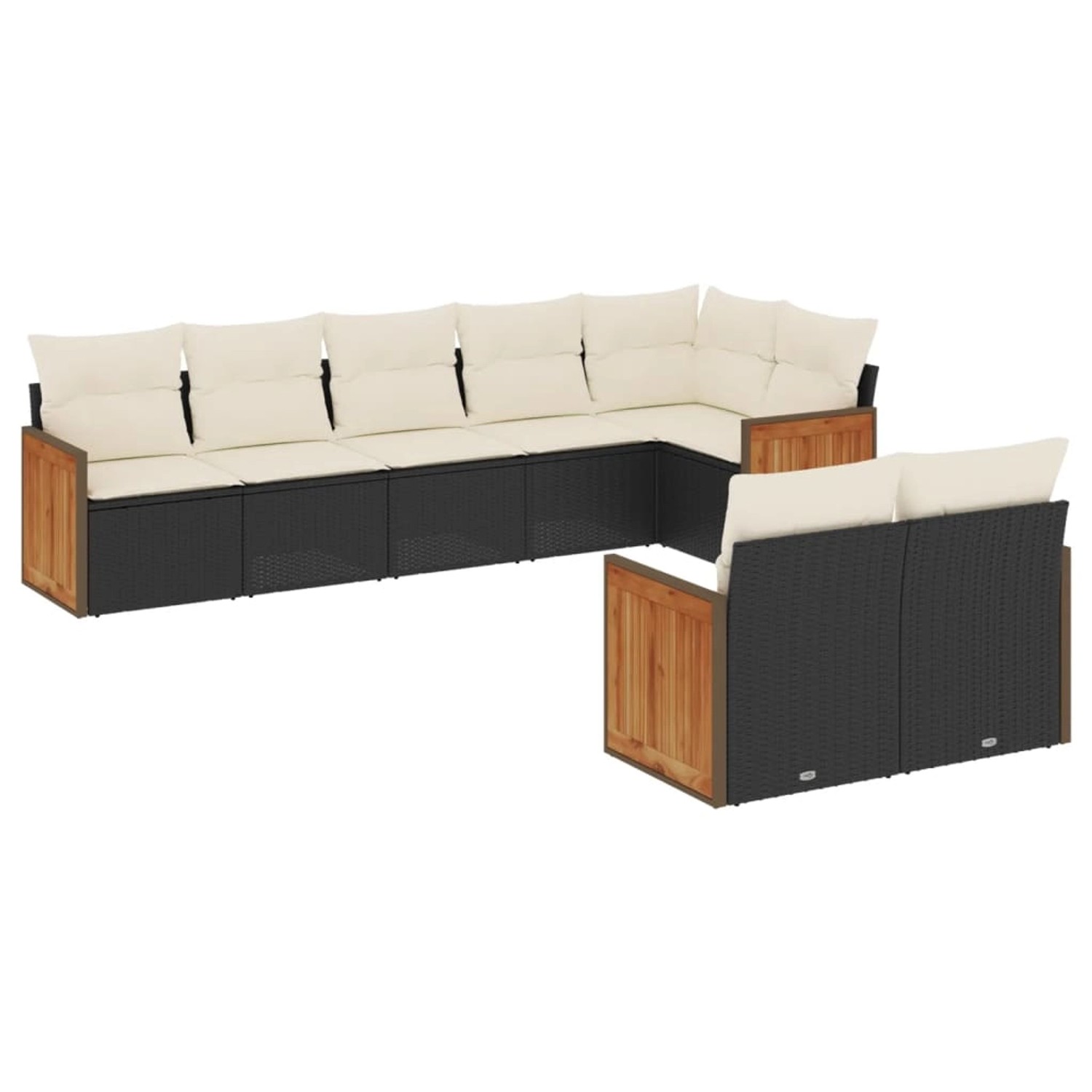 vidaXL 8-Tlg Garten-Sofagarnitur mit Kissen Schwarz Poly Rattan 3260229 günstig online kaufen