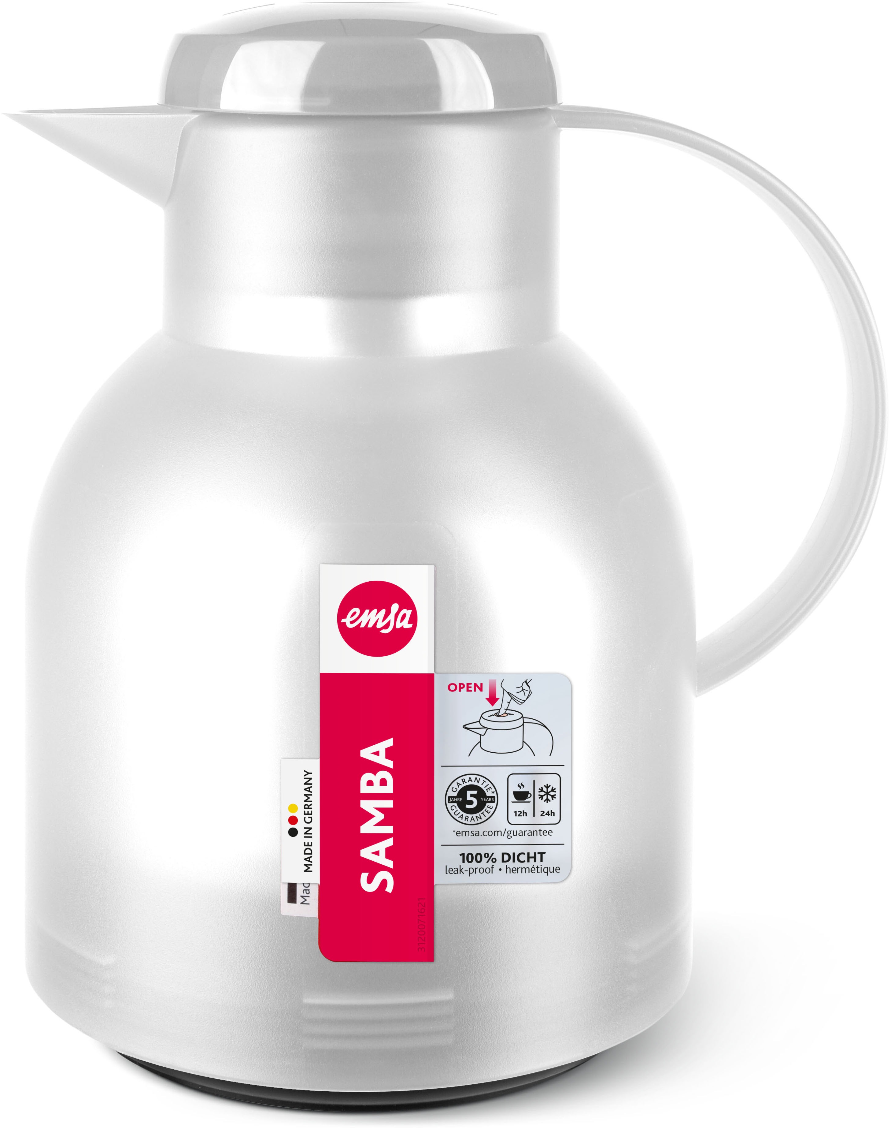 Emsa Isolierkanne »Samba«, 1 l, zeitloses Design, einfacher Knopfdruck, 24h günstig online kaufen