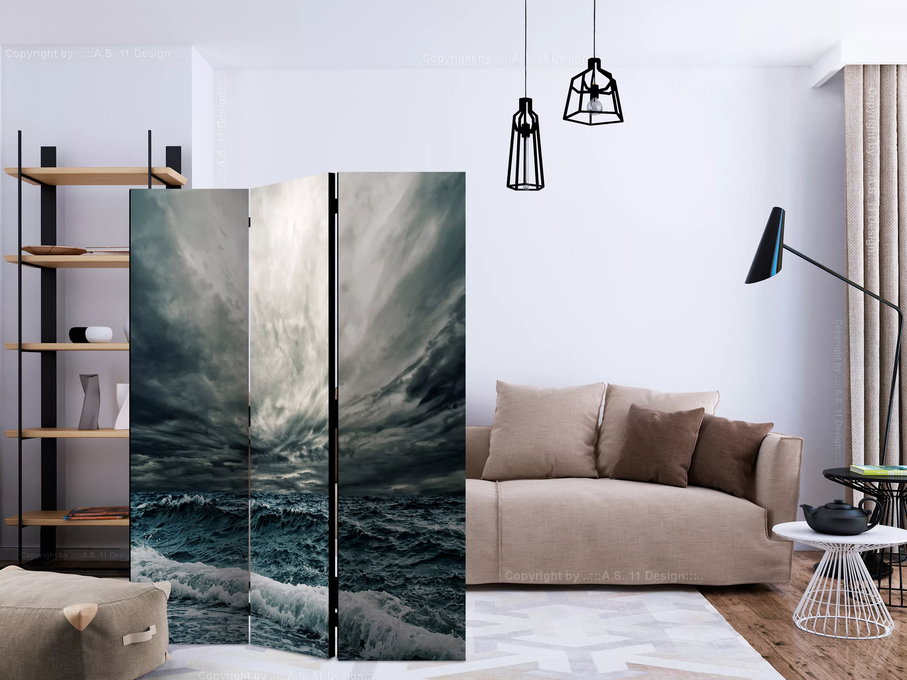 3-teiliges Paravent - Ocean Waves [room Dividers] günstig online kaufen