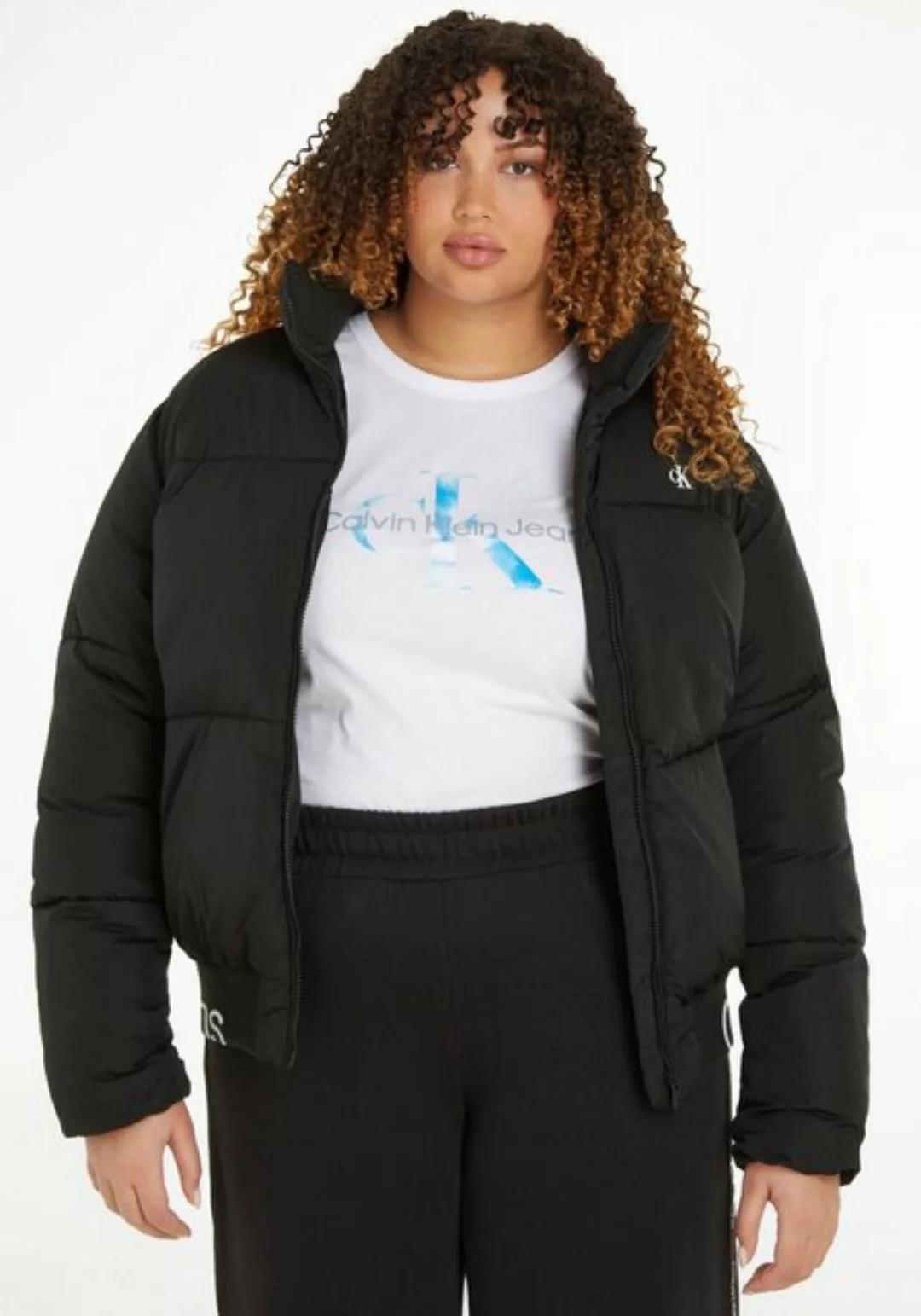 Calvin Klein Jeans Plus Steppjacke "PLUS LOGO HEM SHORT PUFFER", mit elasti günstig online kaufen