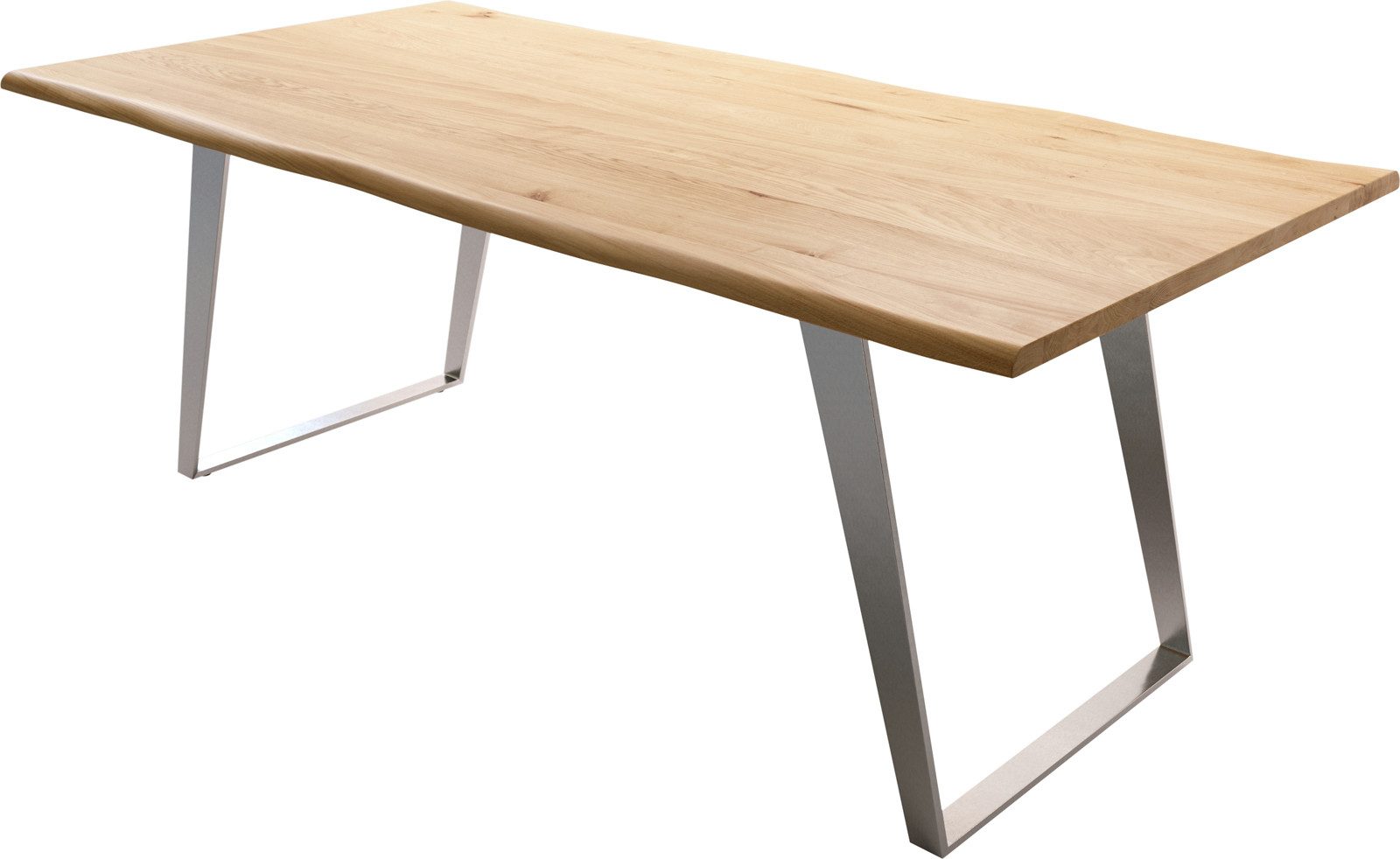 DELIFE Esstisch Edge, Eiche Natur 200x100x2,5-3 günstig online kaufen