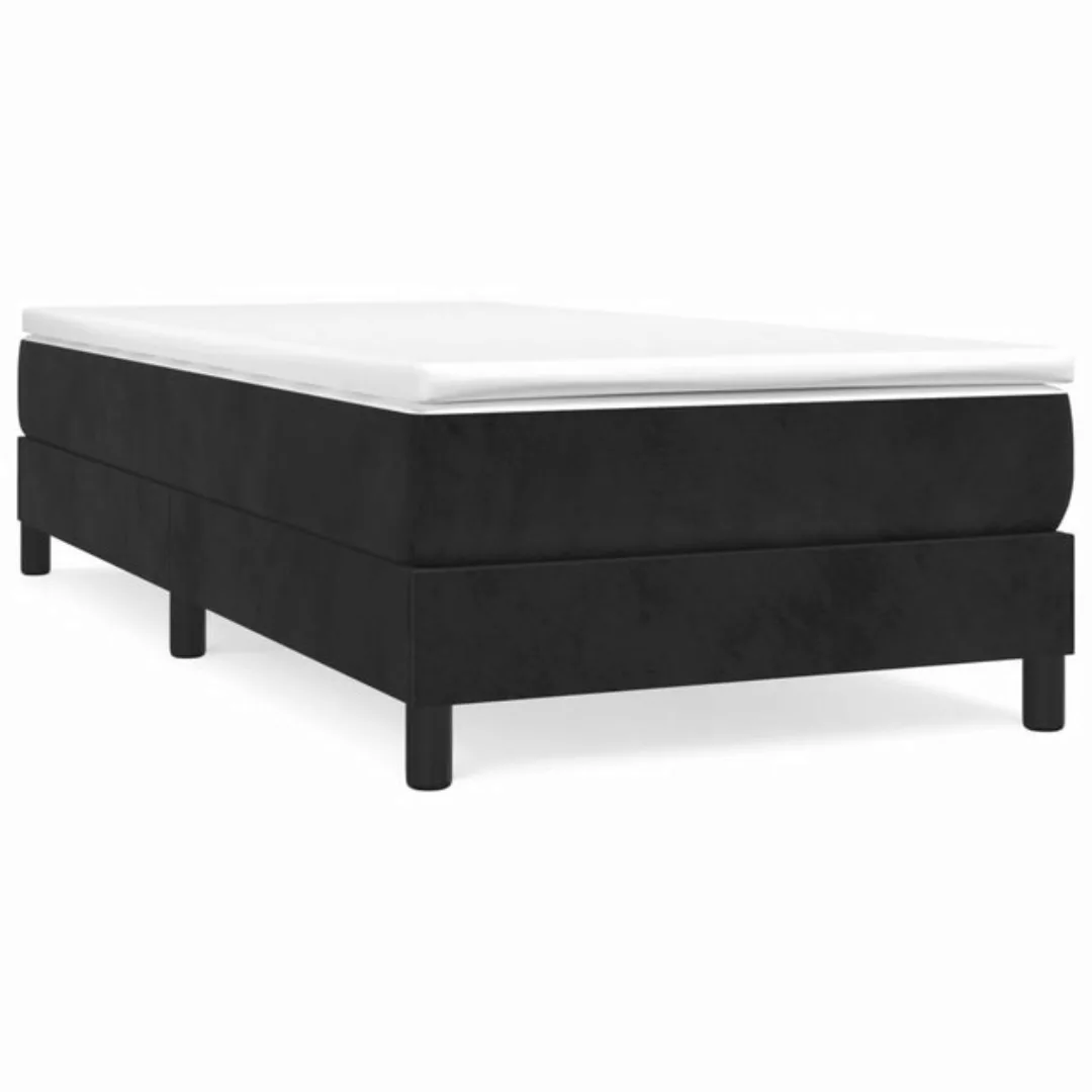 vidaXL Boxspringbett Boxspringbett mit Matratze Schwarz 90x200 cm Samt Bett günstig online kaufen