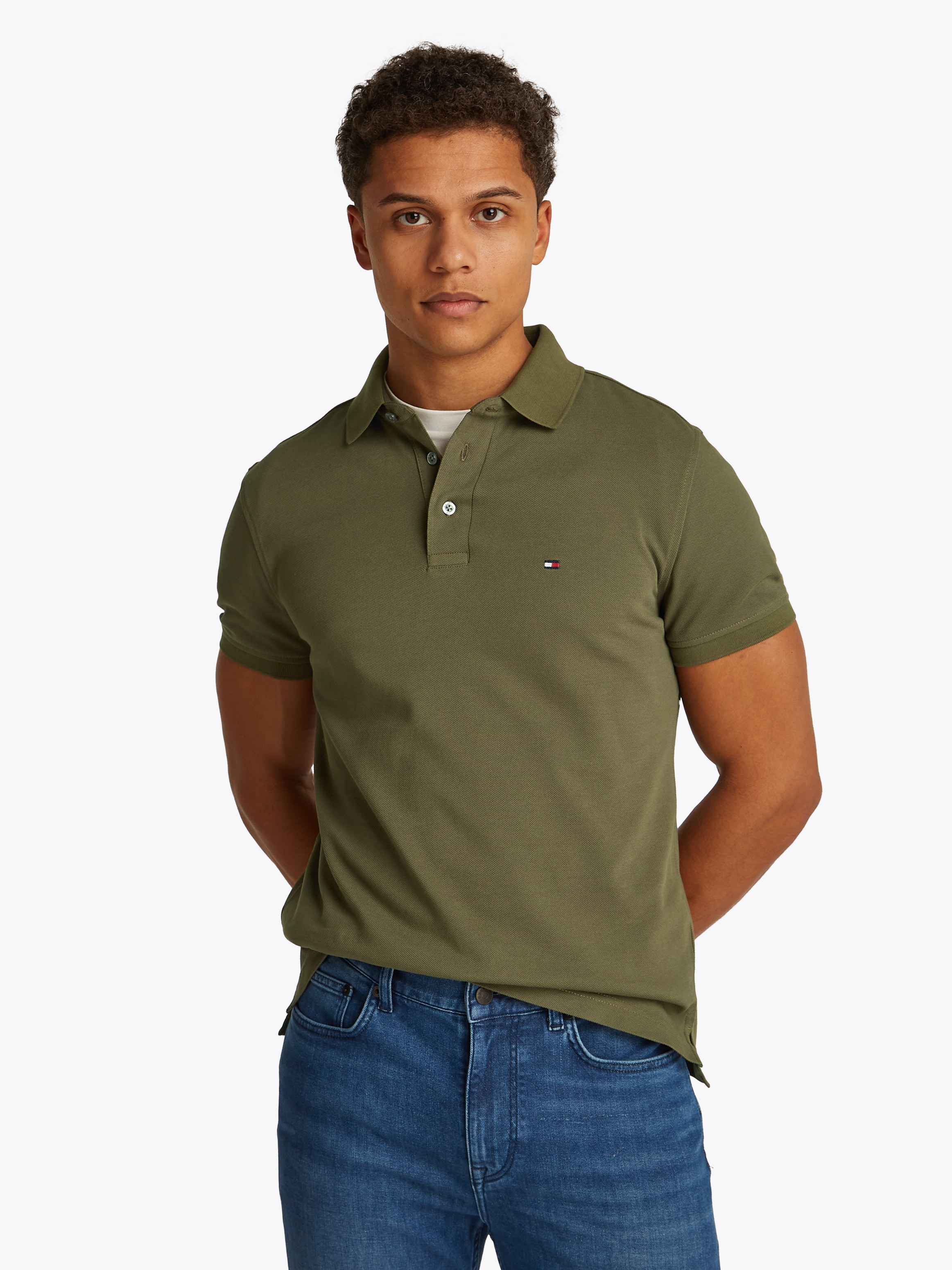 Tommy Hilfiger Poloshirt "1985 SLIM POLO", aus leicht strukturiertem Piqué- günstig online kaufen