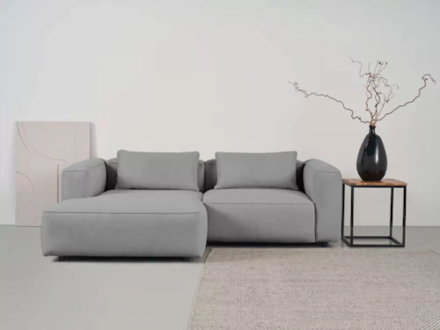 andas Ecksofa »Tvinnet«, Breite 228 cm, extra tiefe Sitzfläche, kubisches S günstig online kaufen