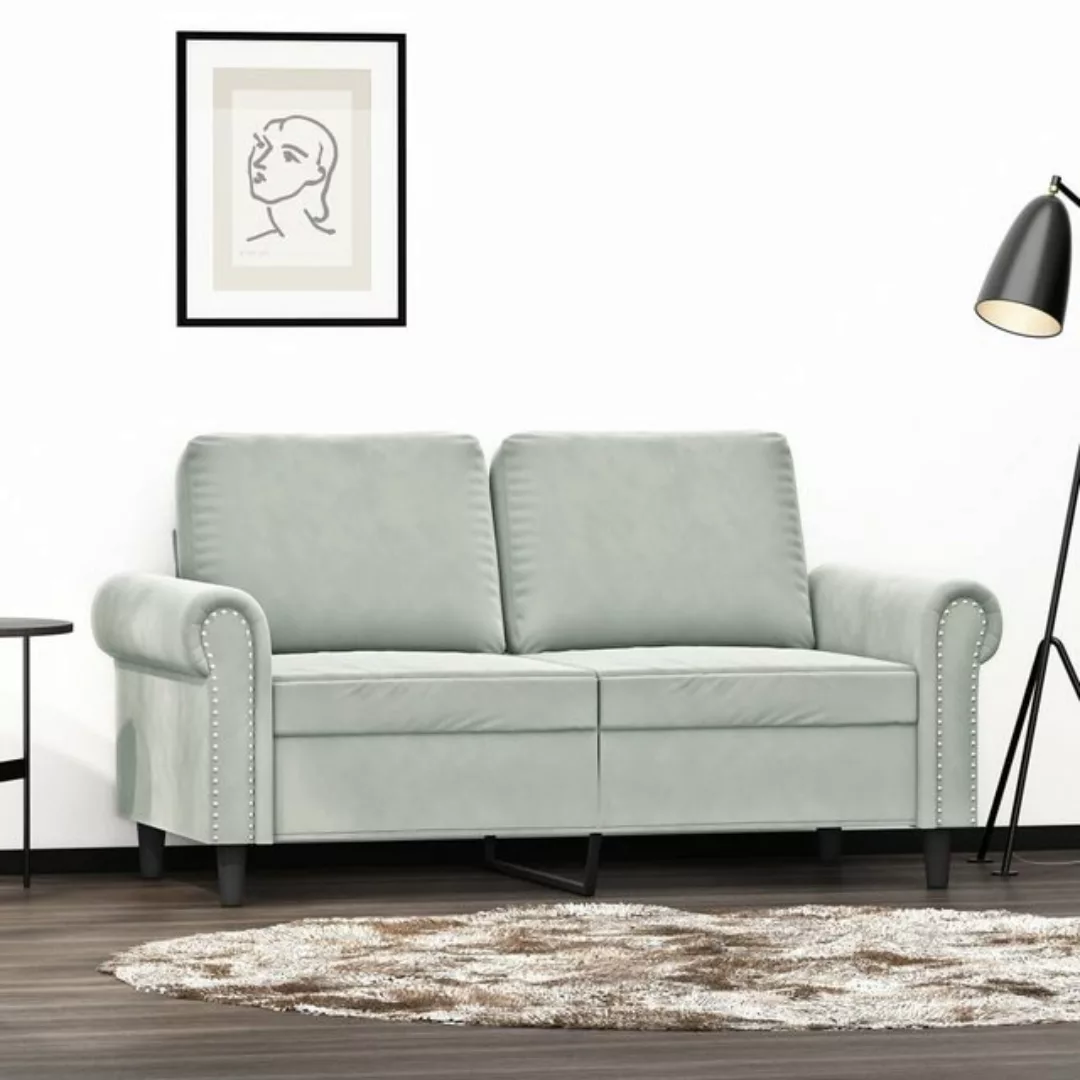 vidaXL Sofa 2-Sitzer-Sofa Dunkelgrau 120 cm Samt günstig online kaufen