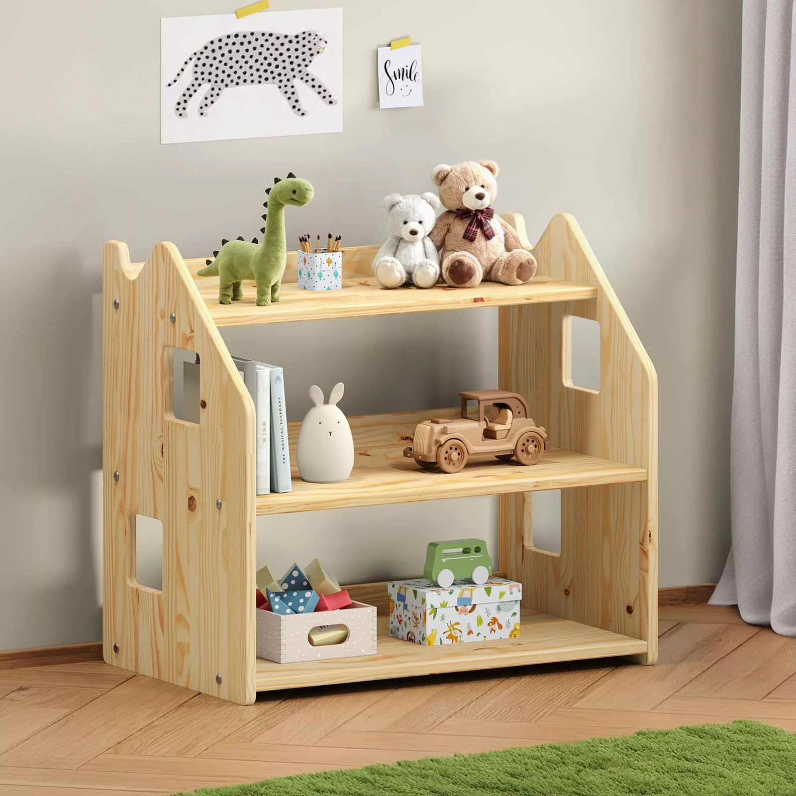 IDIMEX Kinderregal YASMIN, Bücherregal, Montessori Spielzeugregal günstig online kaufen