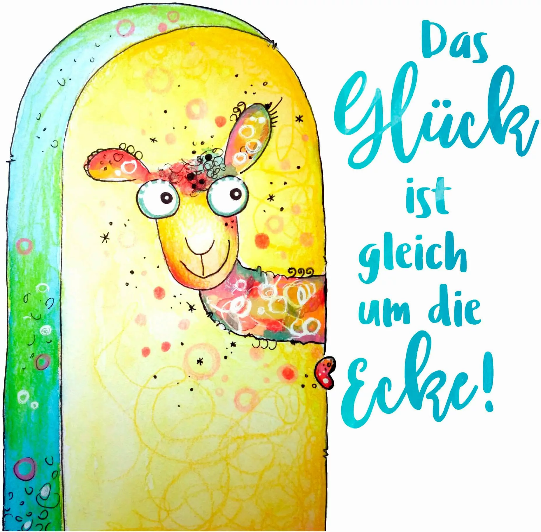 Wall-Art Wandtattoo »Das Glück ist gleich um die Ecke«, selbstklebend, entf günstig online kaufen