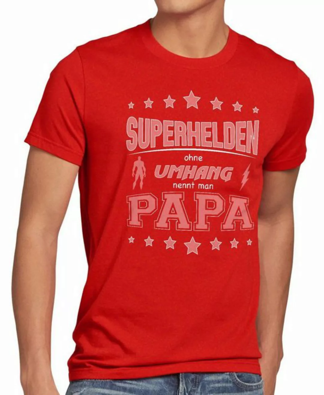 style3 T-Shirt Superhelden ohne Umhang nennt man Papa vatertag männertag da günstig online kaufen