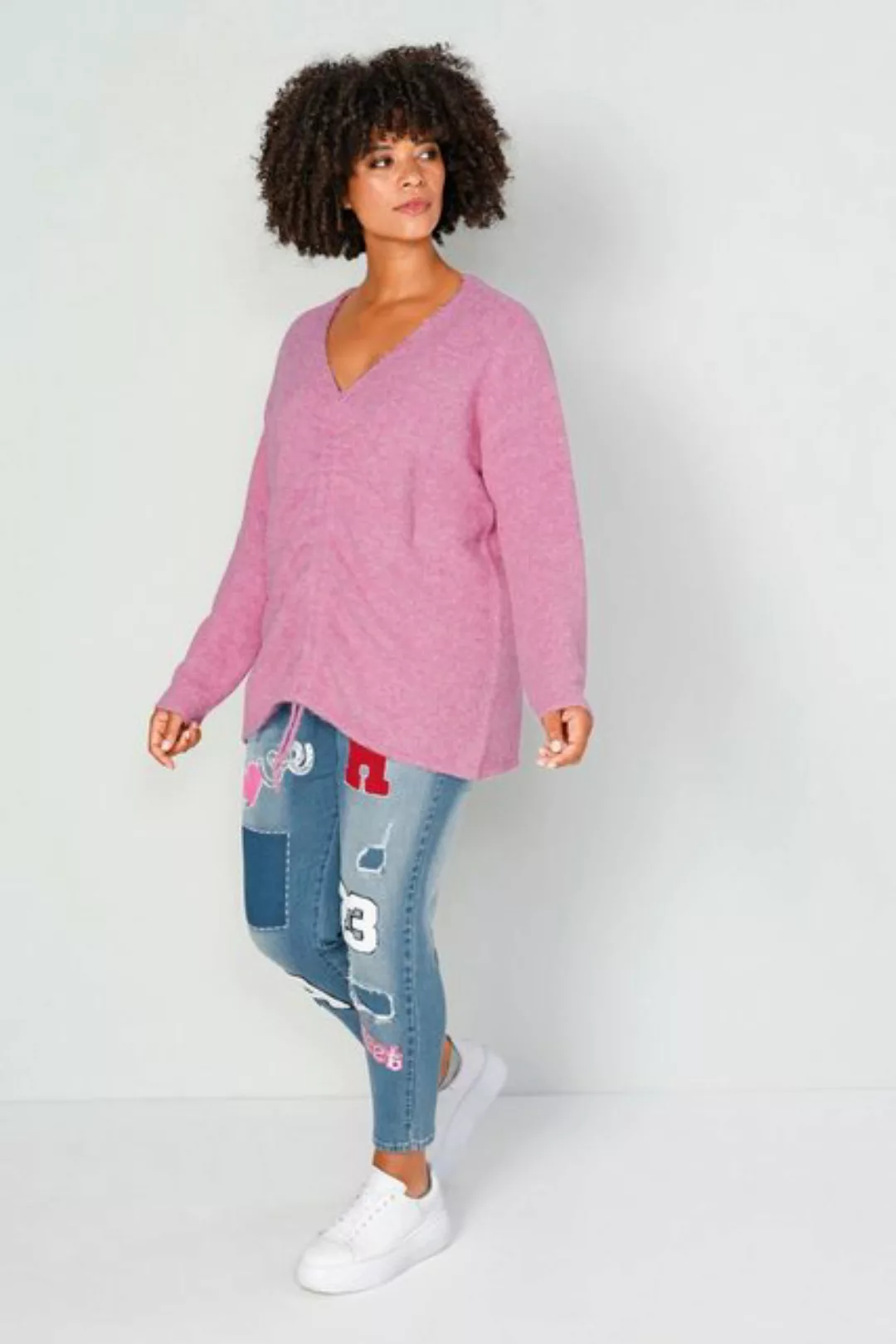 Angel of Style Strickpullover Pullover mit Raffung im Vorderteil günstig online kaufen