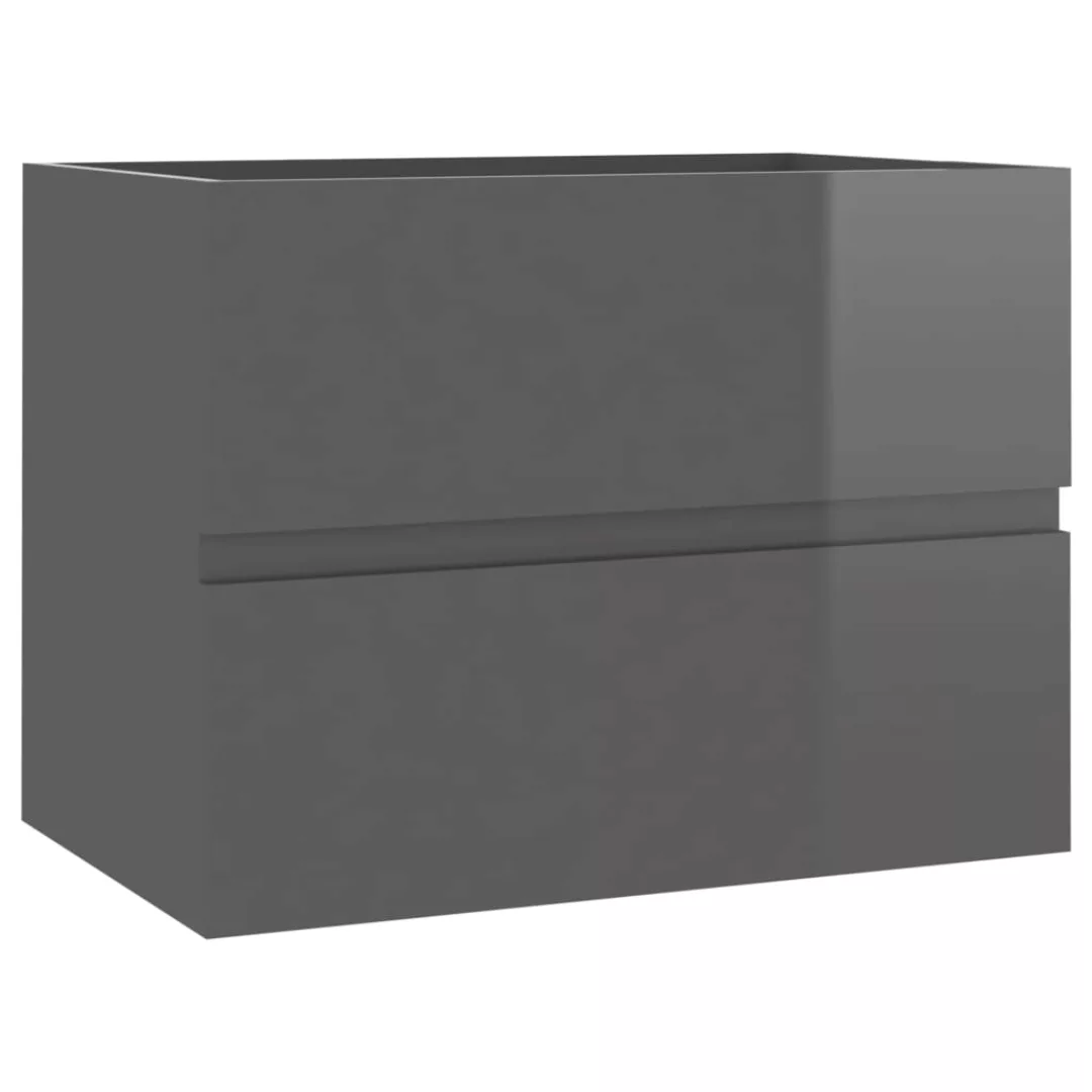 Waschbeckenunterschrank Hochglanz-grau 60x38,5x45 Cm Spanplatte günstig online kaufen