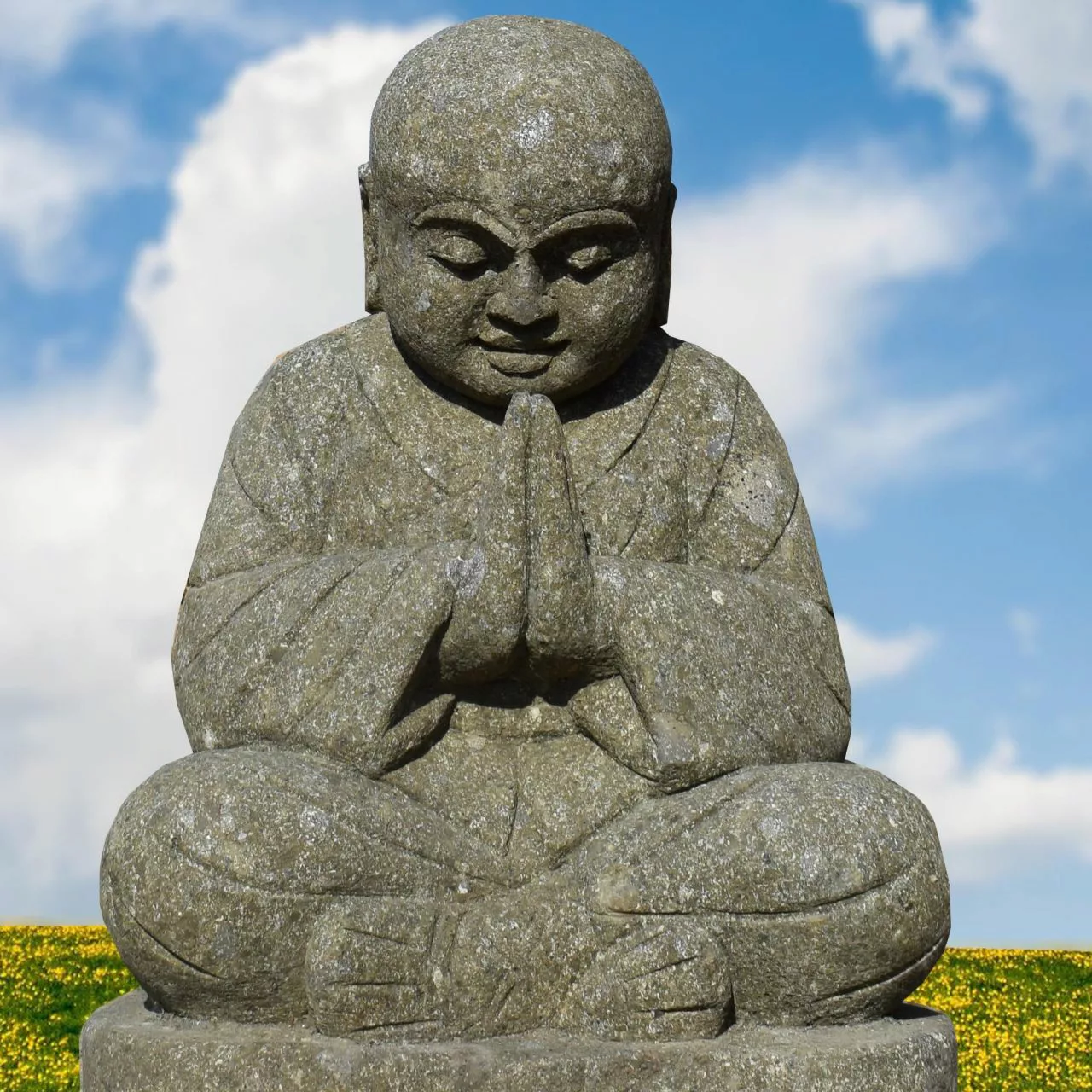 Basanit Skulptur Shaolin Mönch Alwar günstig online kaufen