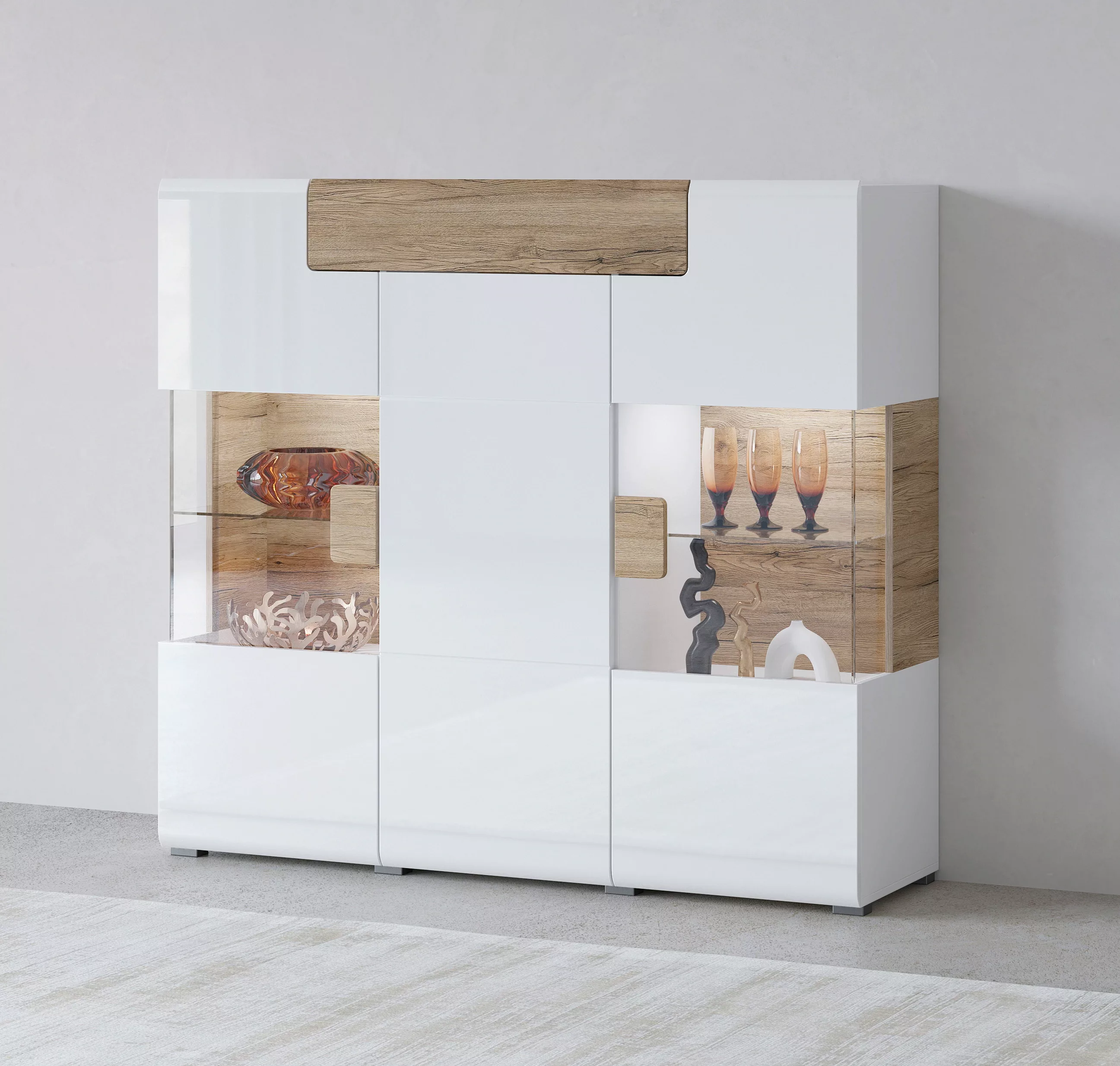 INOSIGN Highboard "Toledo,Breite 147,5cm,trendige Hochkommode mit 3Türen un günstig online kaufen