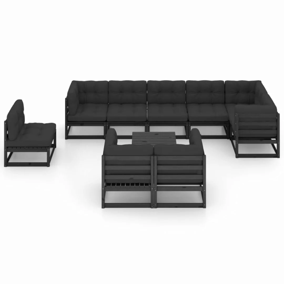 10-tlg. Garten-lounge-set Mit Kissen Massivholz Kiefer günstig online kaufen