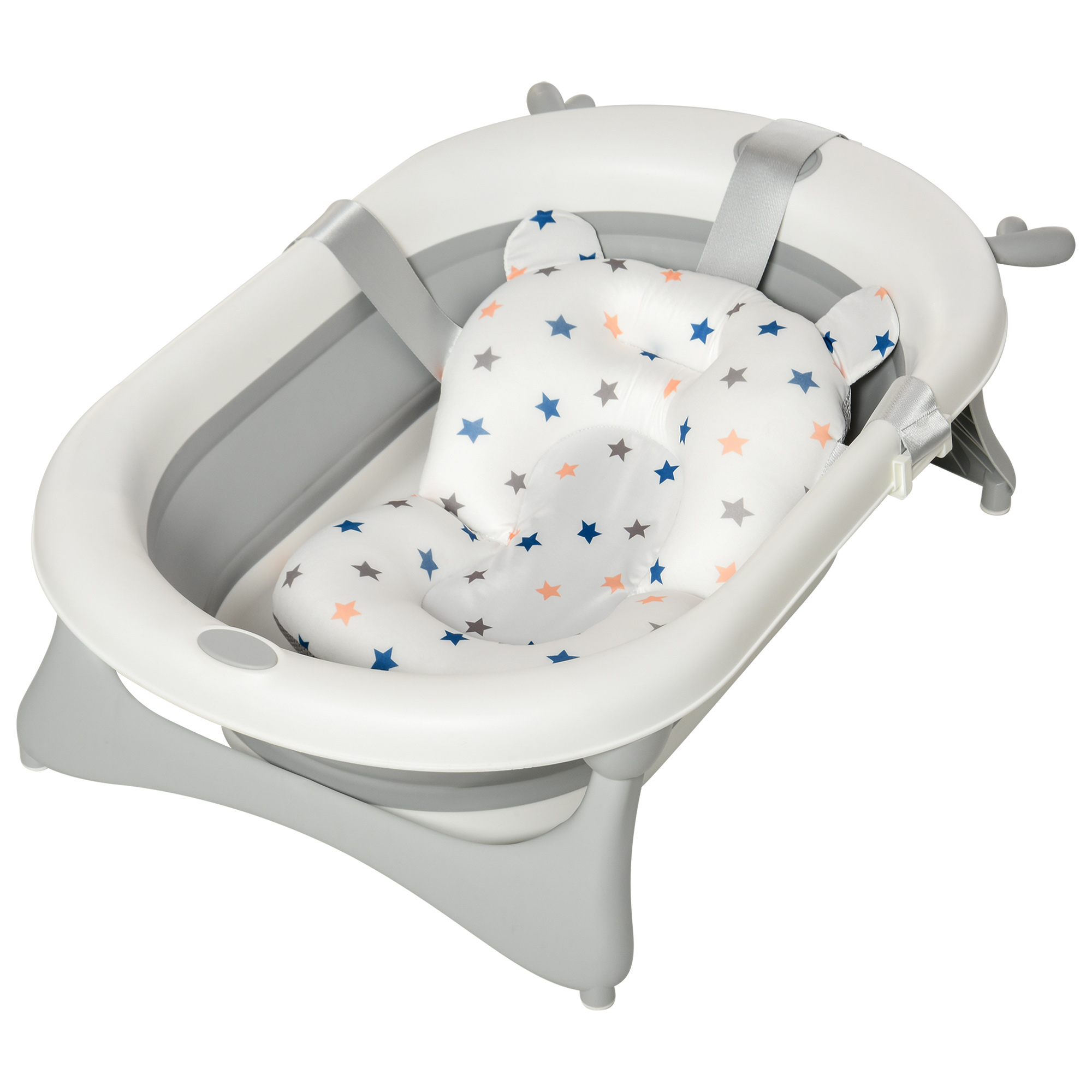 HOMCOM Babybadewanne faltbare Babywanne zusammenklappbar mit Badematte geei günstig online kaufen