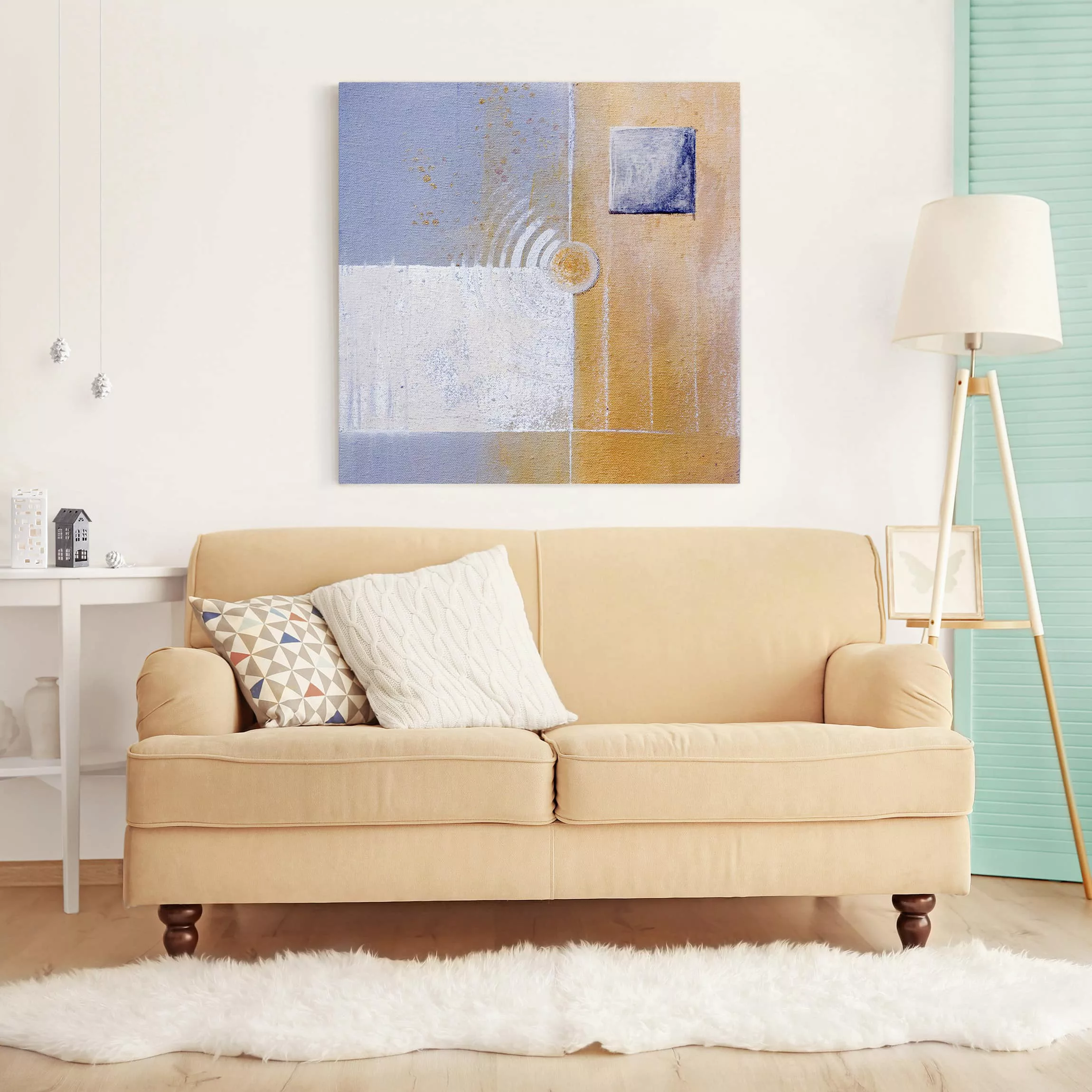 Leinwandbild Abstrakt - Quadrat Pastel for your room günstig online kaufen