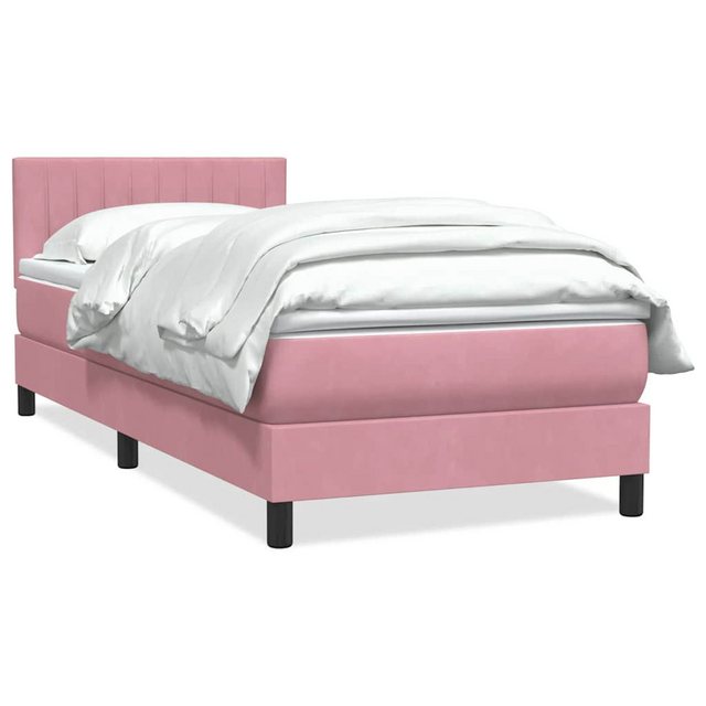 vidaXL Boxspringbett, Boxspringbett mit Matratze Rosa 80x220 cm Samt günstig online kaufen