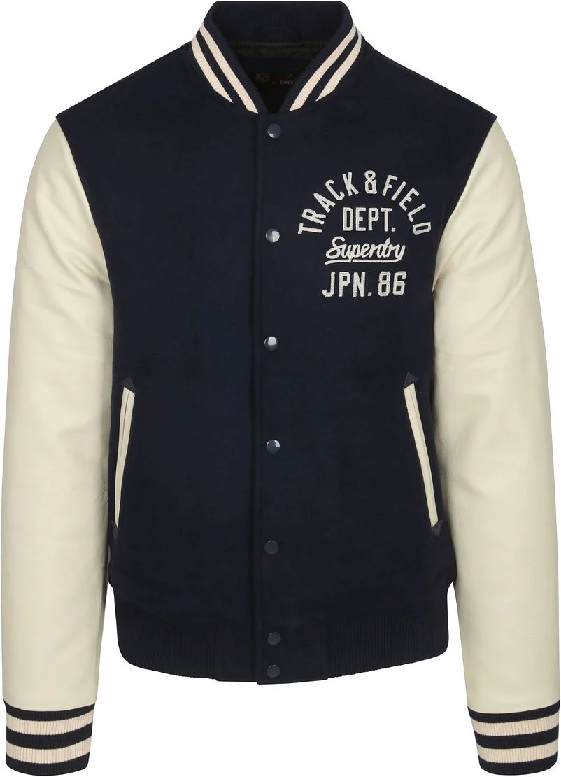 Superdry Varsity Bomberjacke Navy - Größe L günstig online kaufen