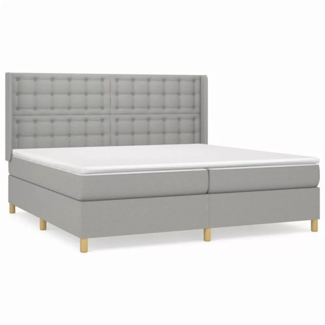 vidaXL Bettgestell Boxspringbett mit Matratze Hellgrau 200x200 cm Stoff Bet günstig online kaufen