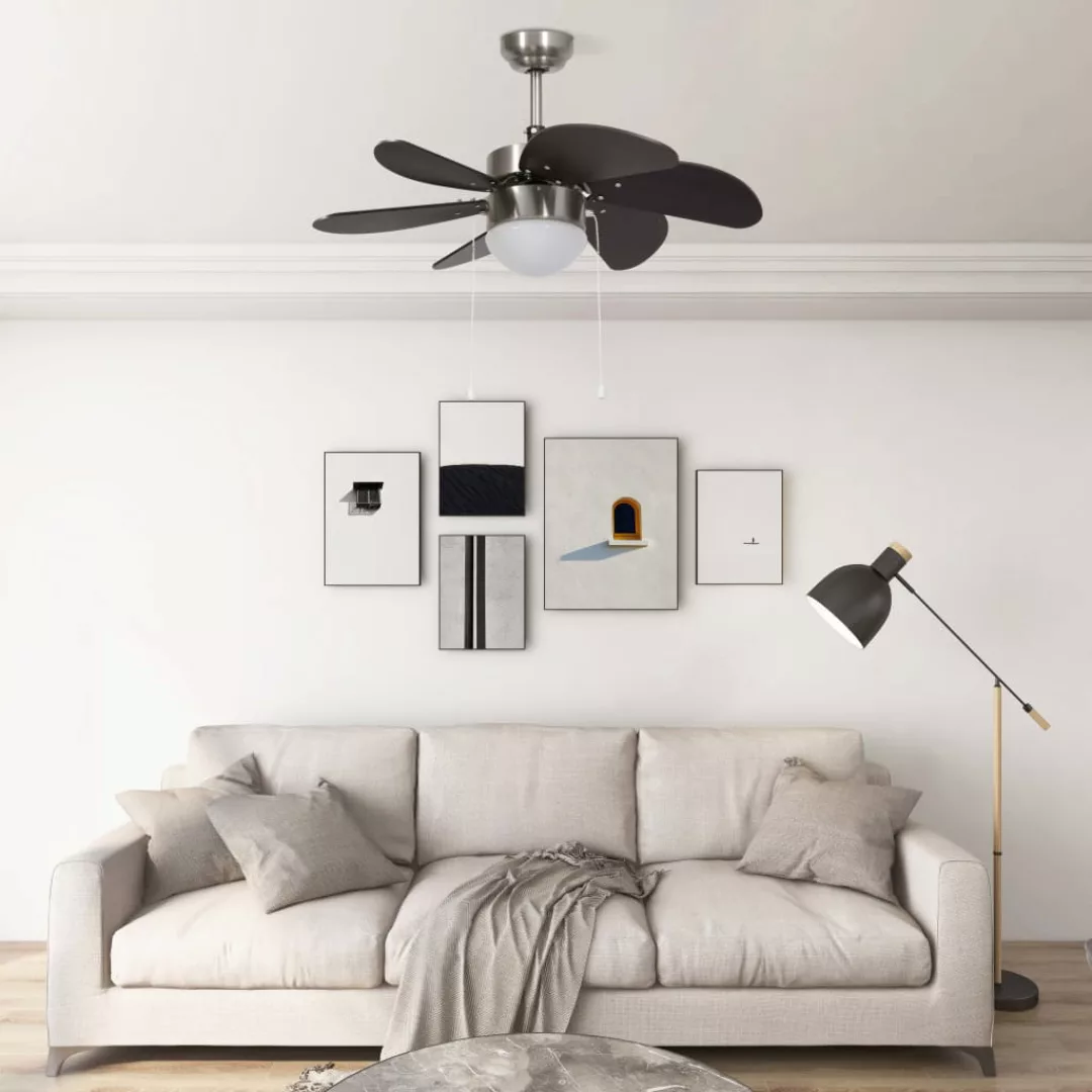 Deckenventilator Mit Lampe 76 Cm Dunkelbraun günstig online kaufen