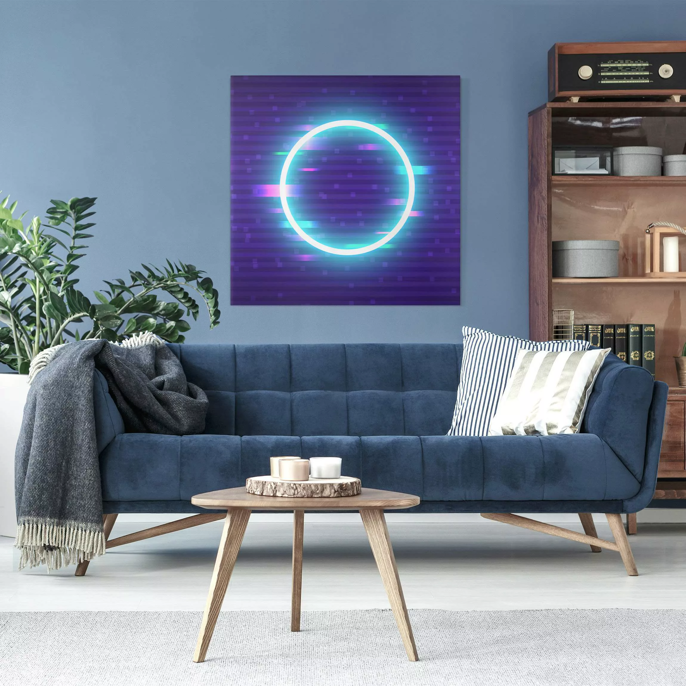 Leinwandbild Geometrischer Kreis in Neonfarben günstig online kaufen