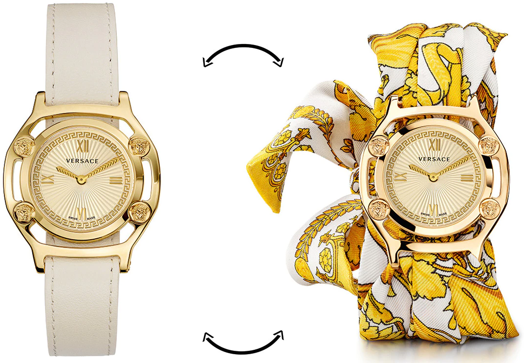 Versace Schweizer Uhr Medusa Frame, VEVF00620, (Set, 2 tlg., Uhr mit Lederb günstig online kaufen