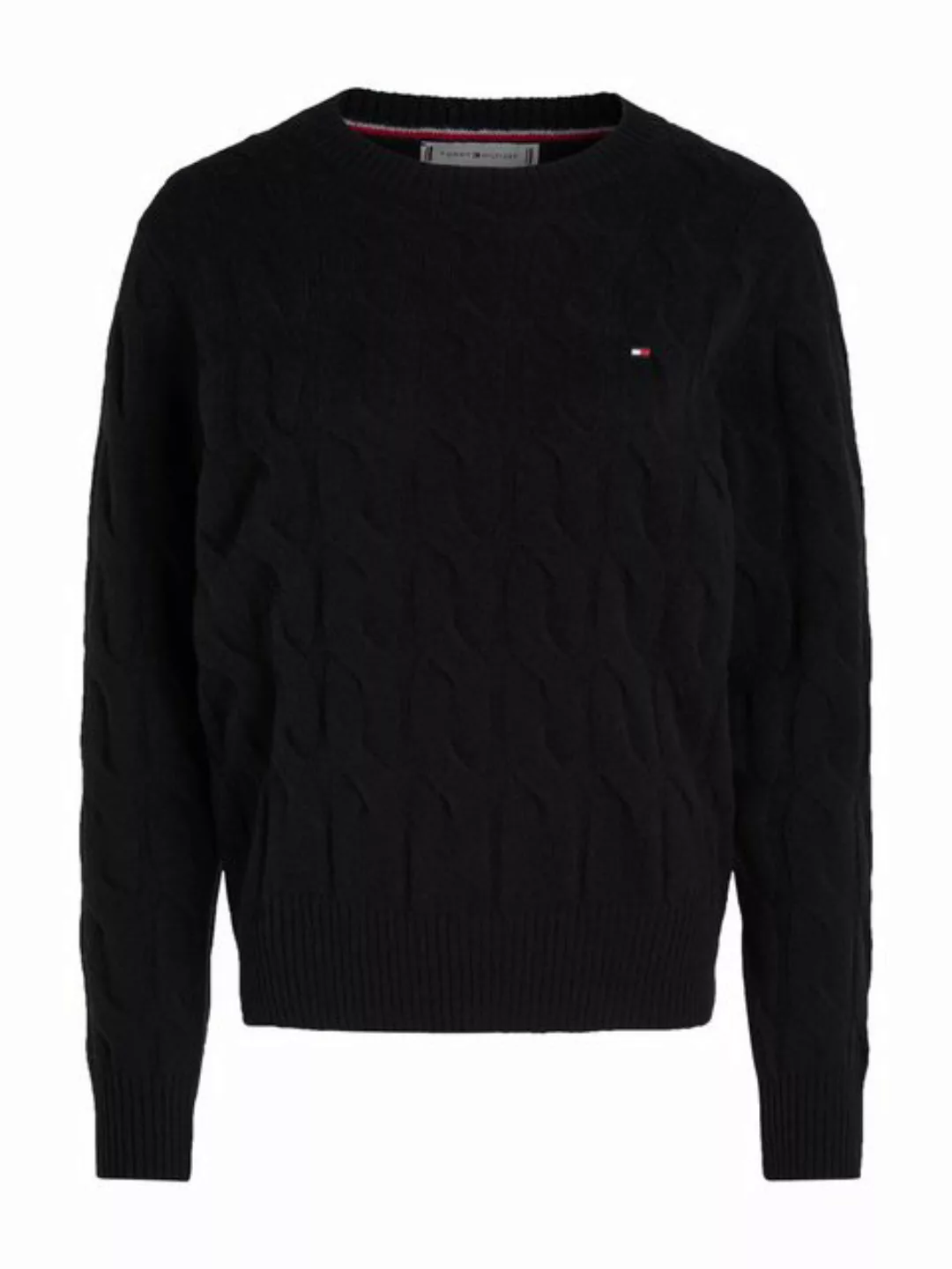 Tommy Hilfiger Strickpullover SOFT WOOL CABLE C-NK mit Zopfmuster, Rundhals günstig online kaufen